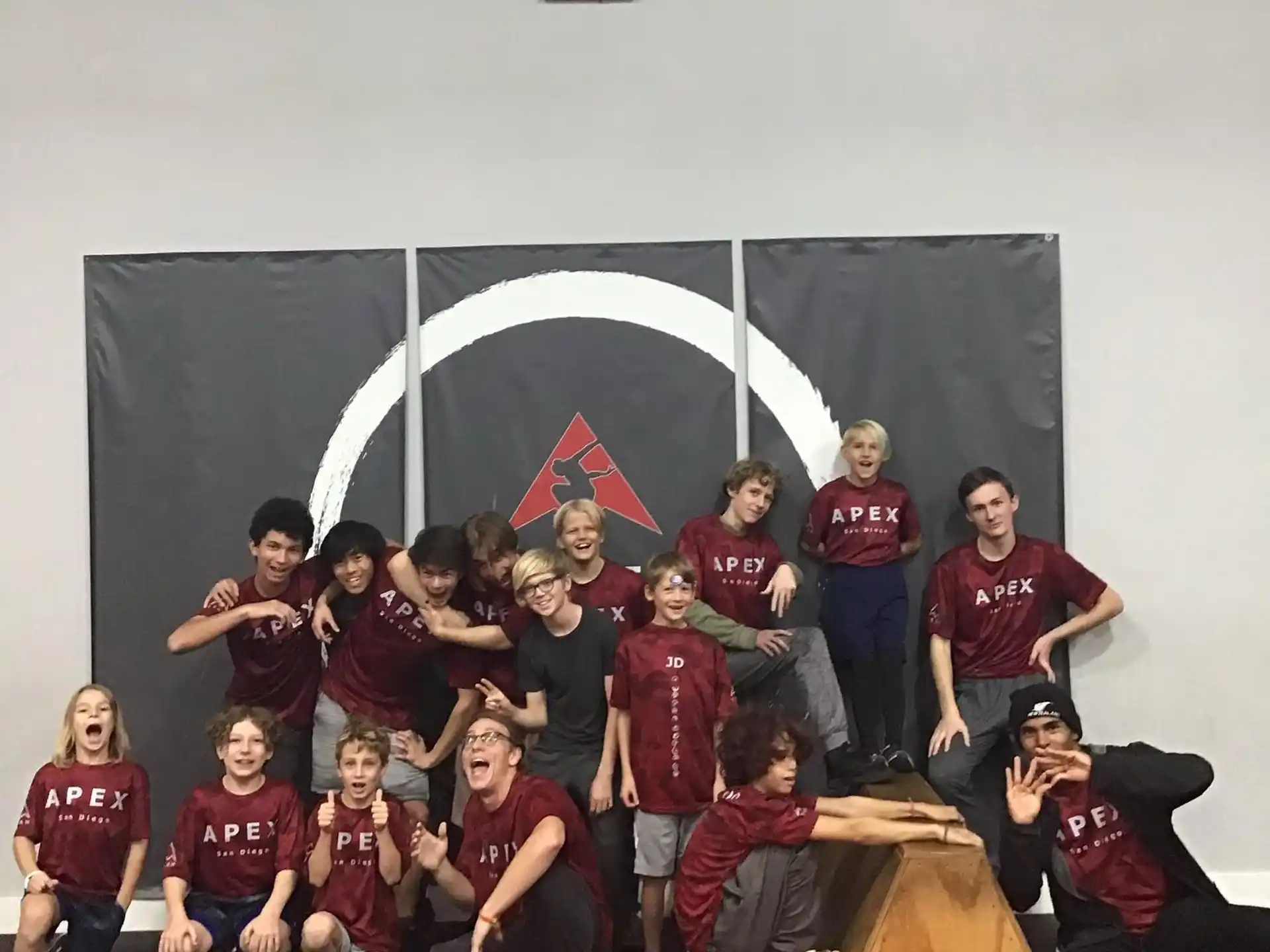 a group of people posing for a photo