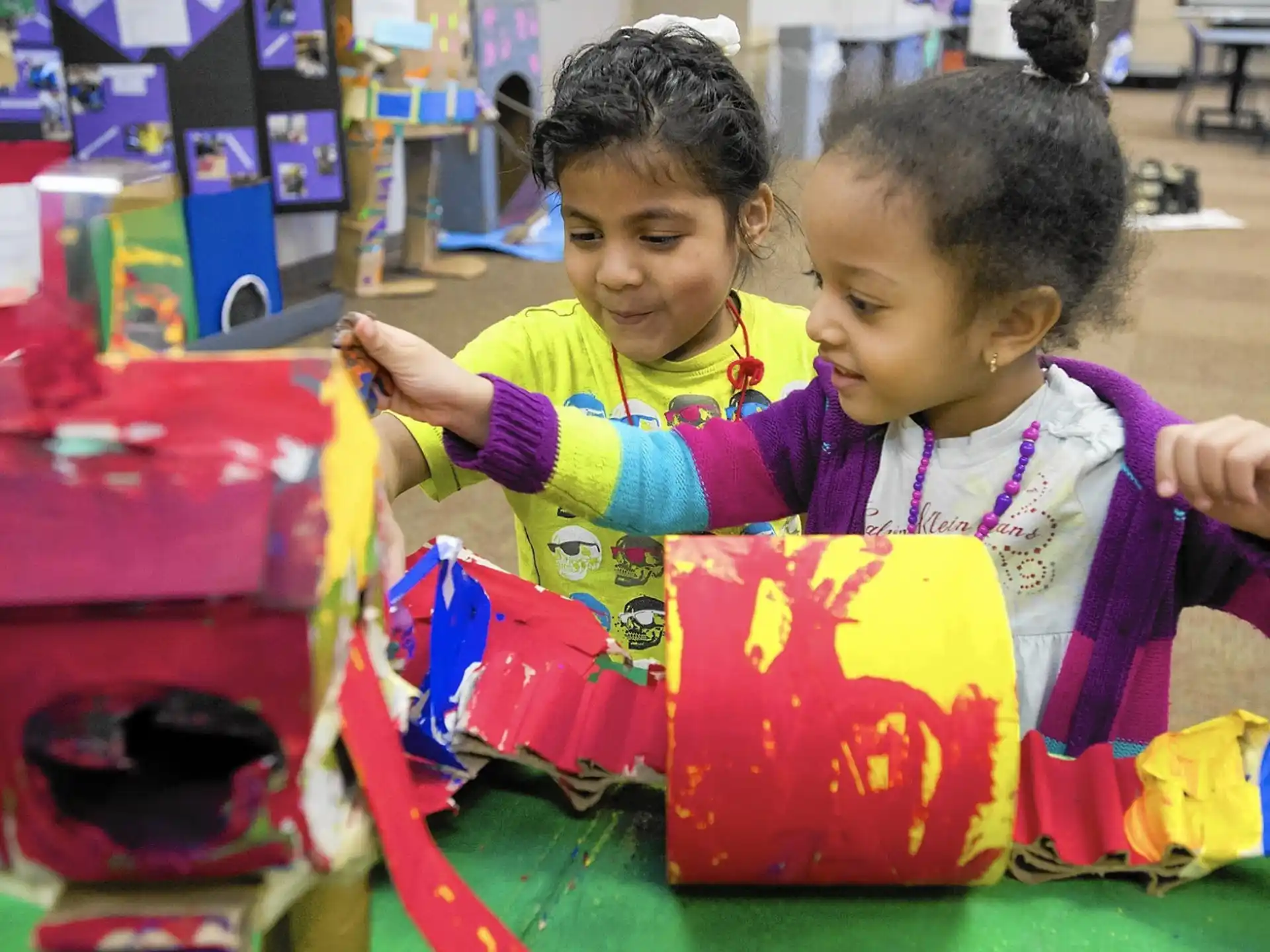 medium shot of kids playing