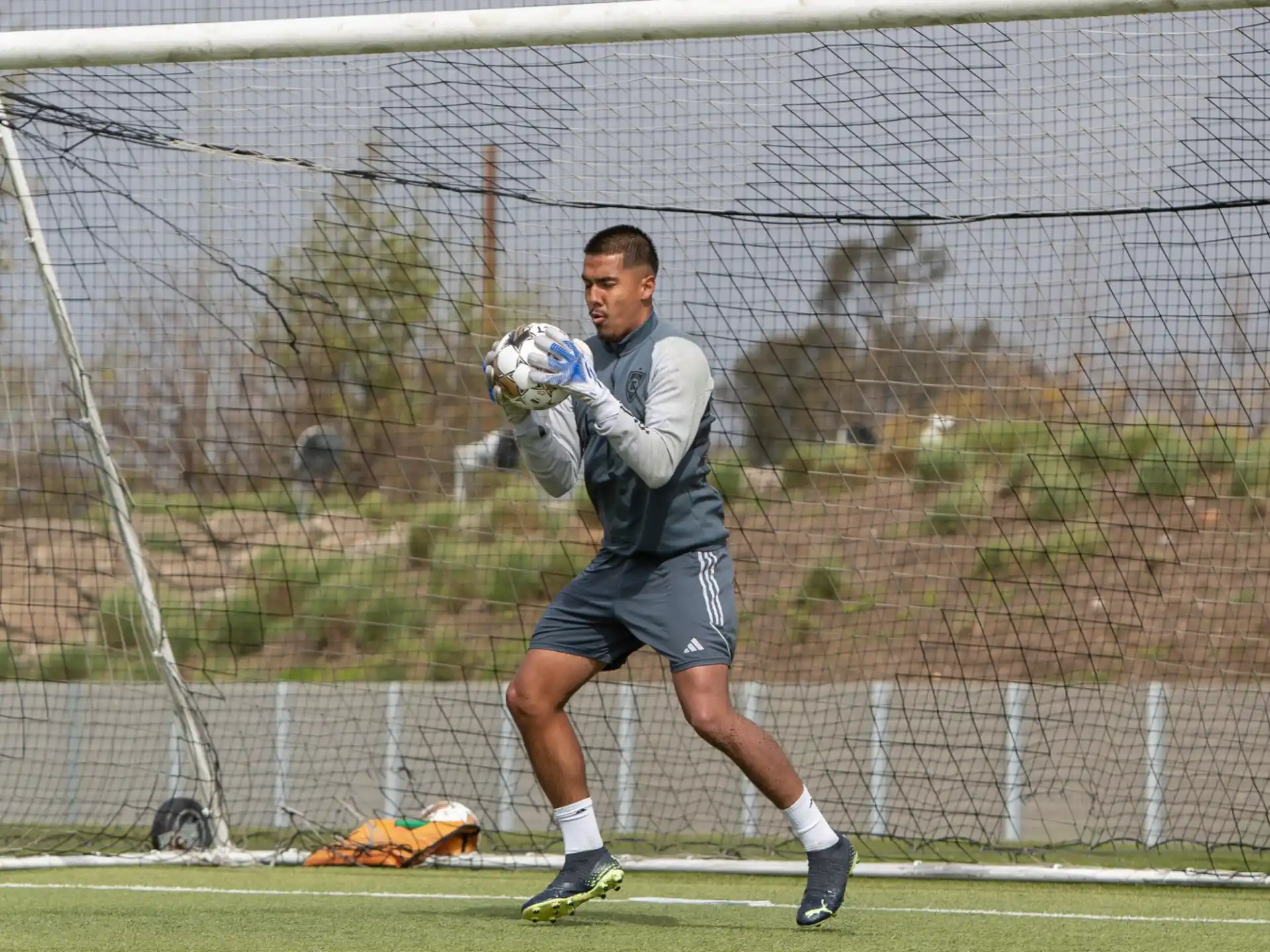 a man playing football