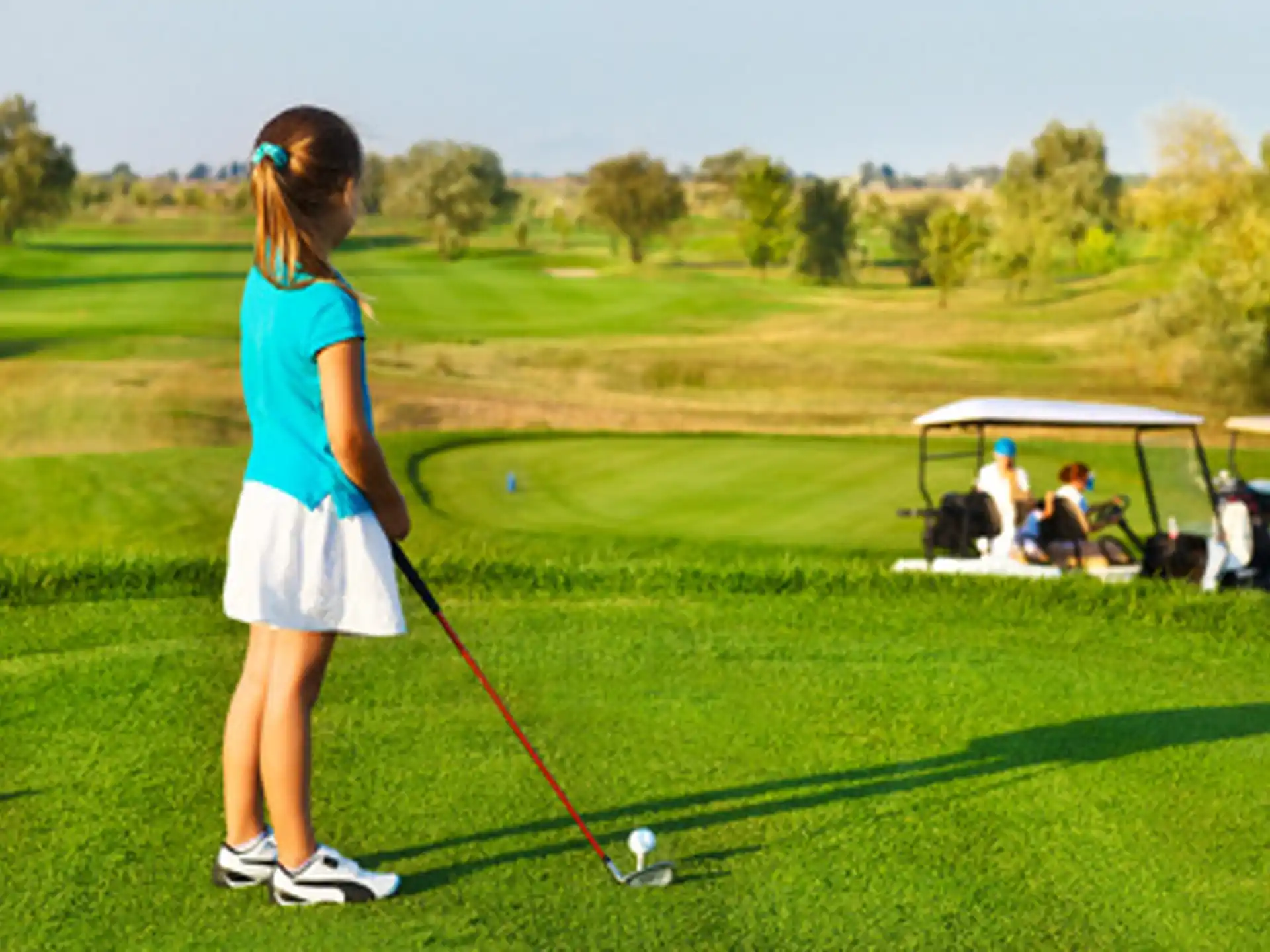 a person playing golf