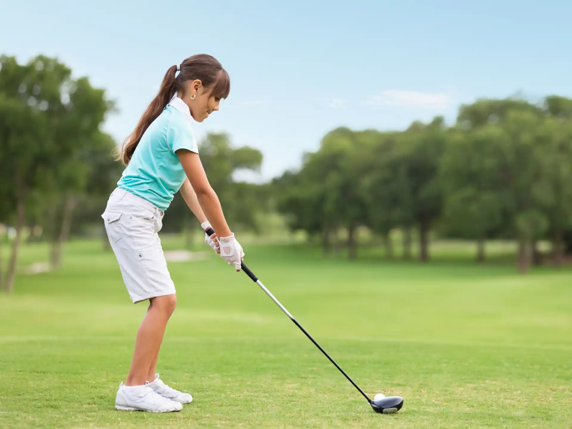 a person playing golf