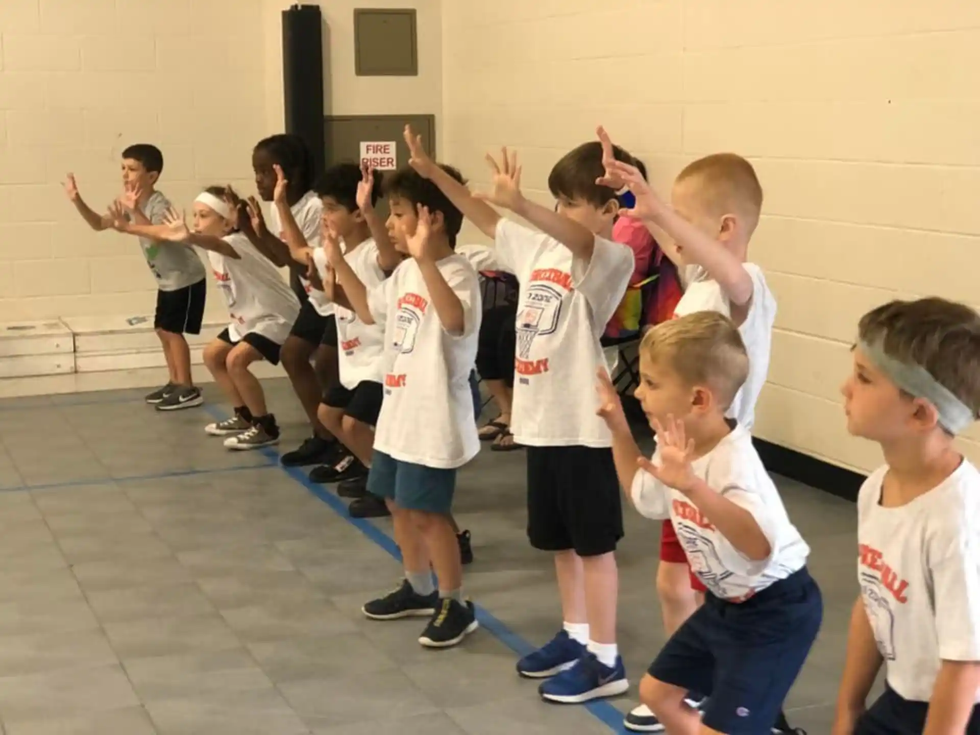 a group of children in a room
