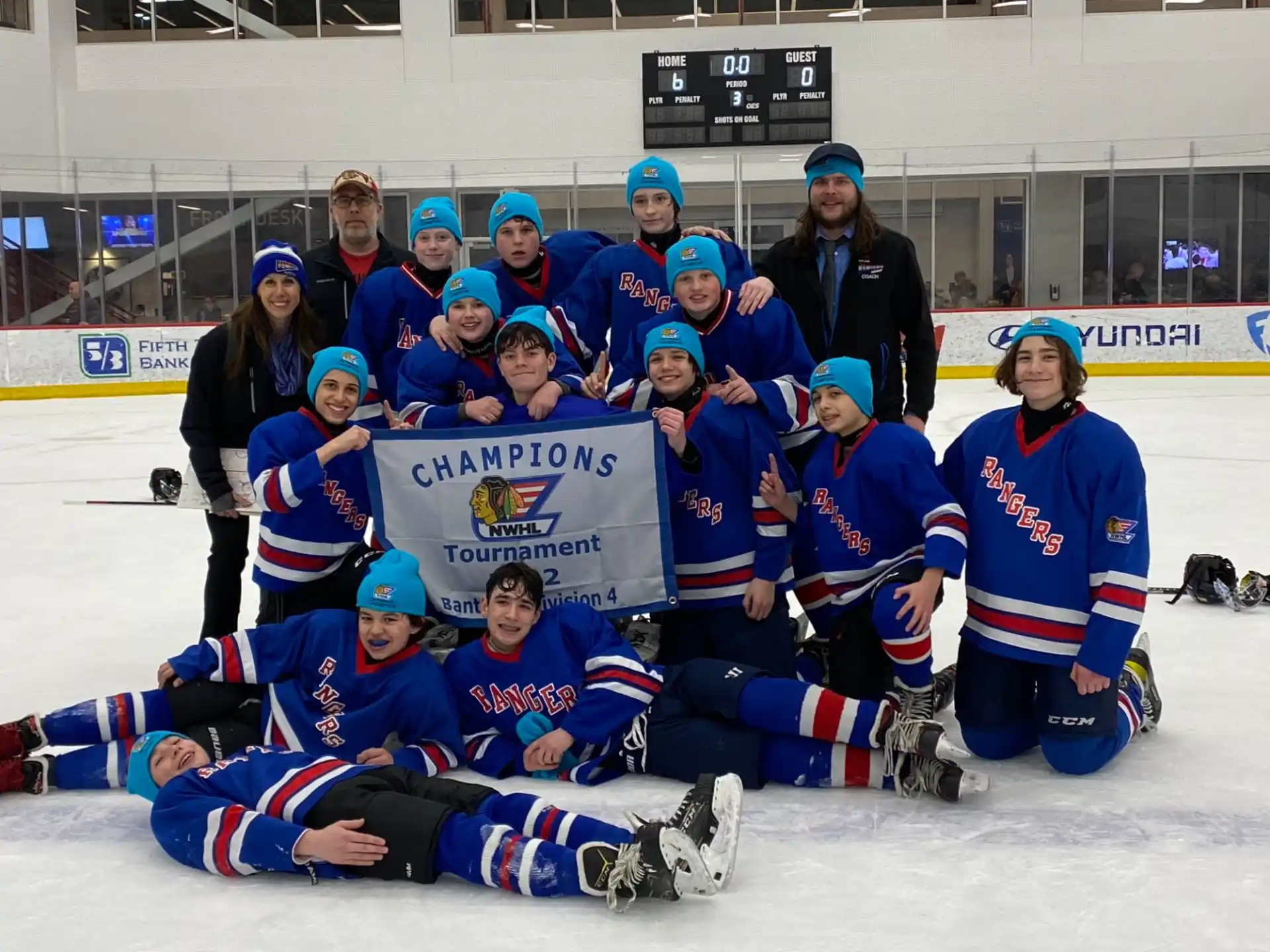 a group of people wearing hockey uniforms
