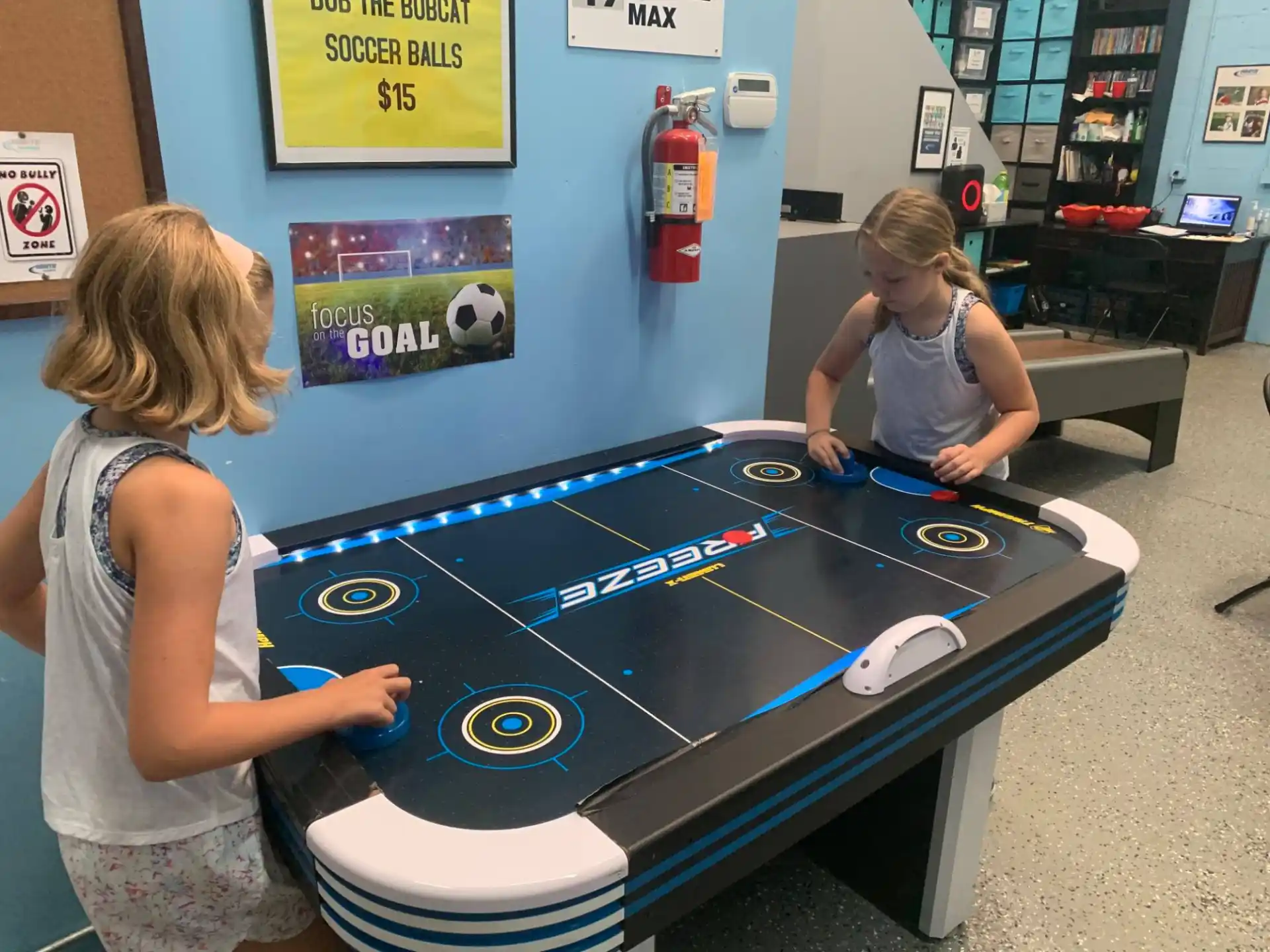 a couple of women playing a game