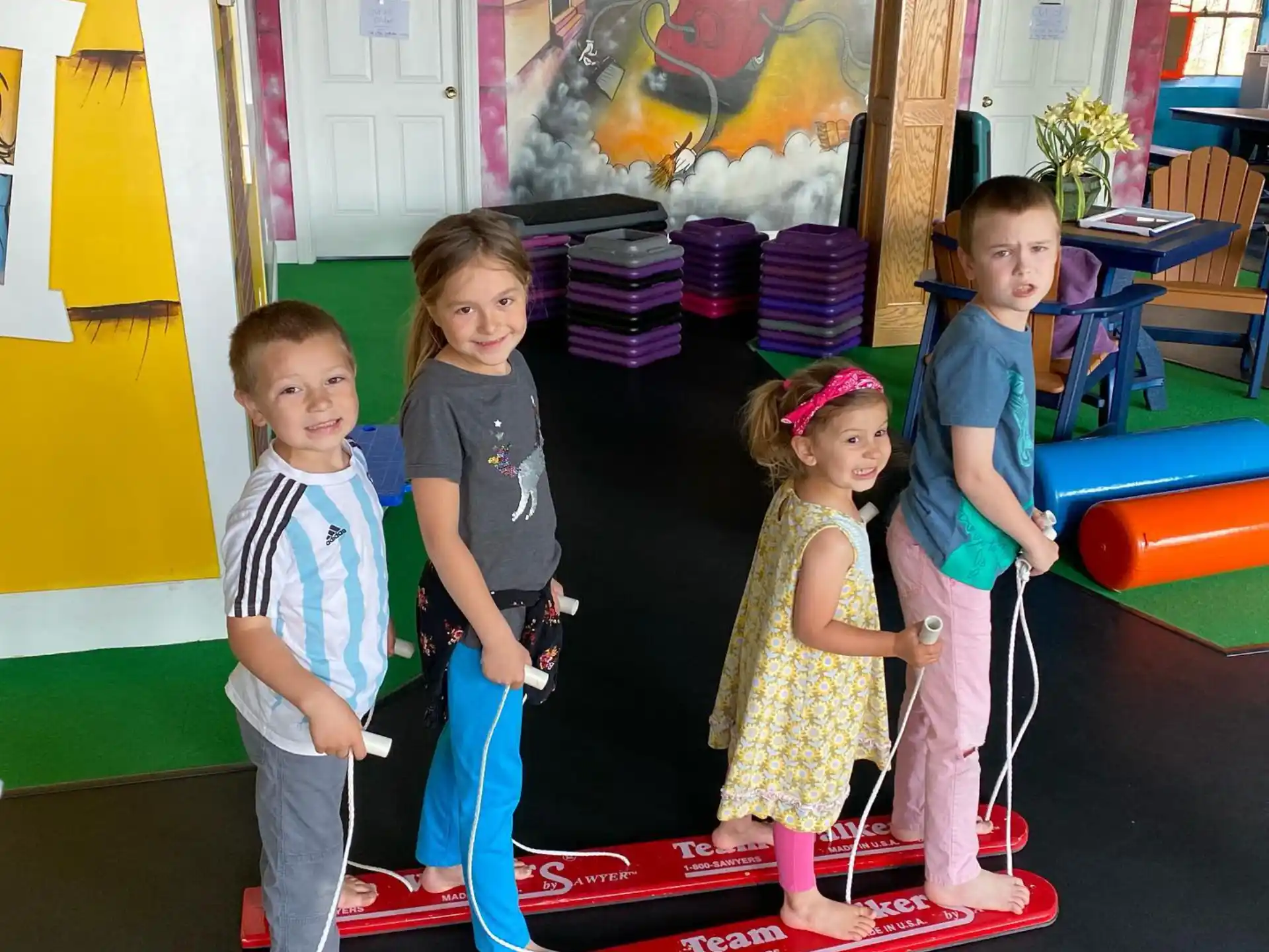 a group of children posing for a photo
