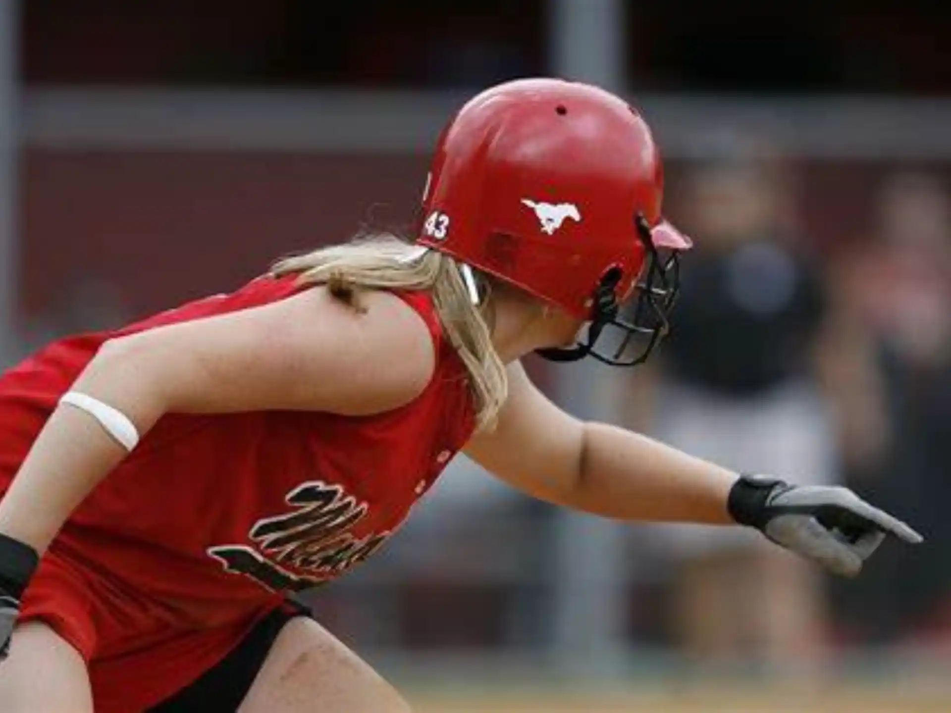 a person wearing a red helmet