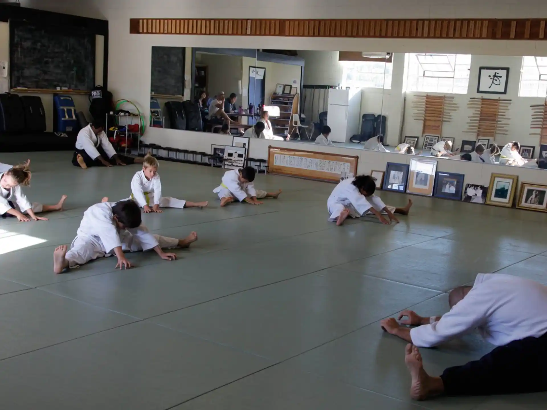 a group of people in a room