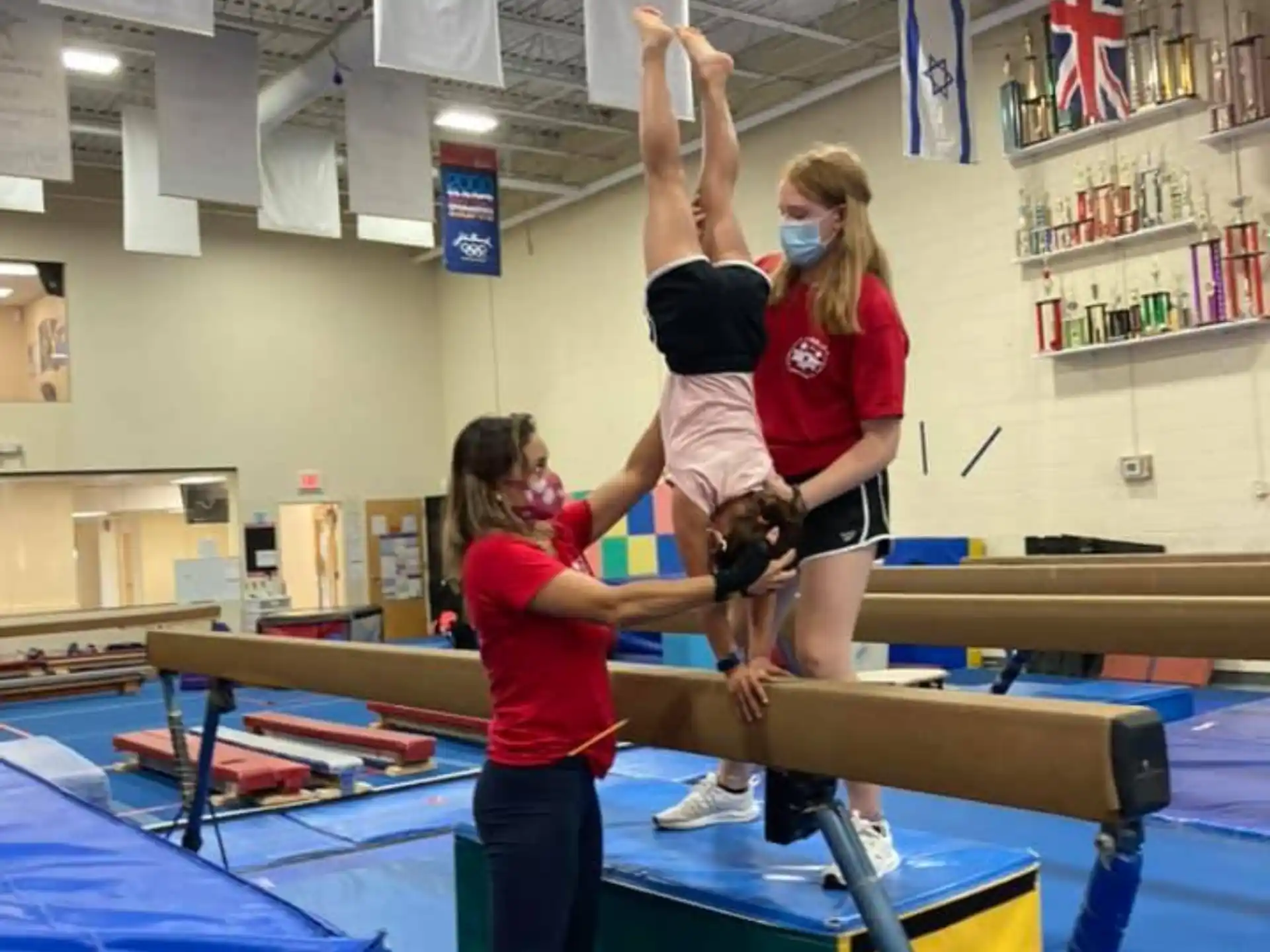 a group of women doing gymnastics