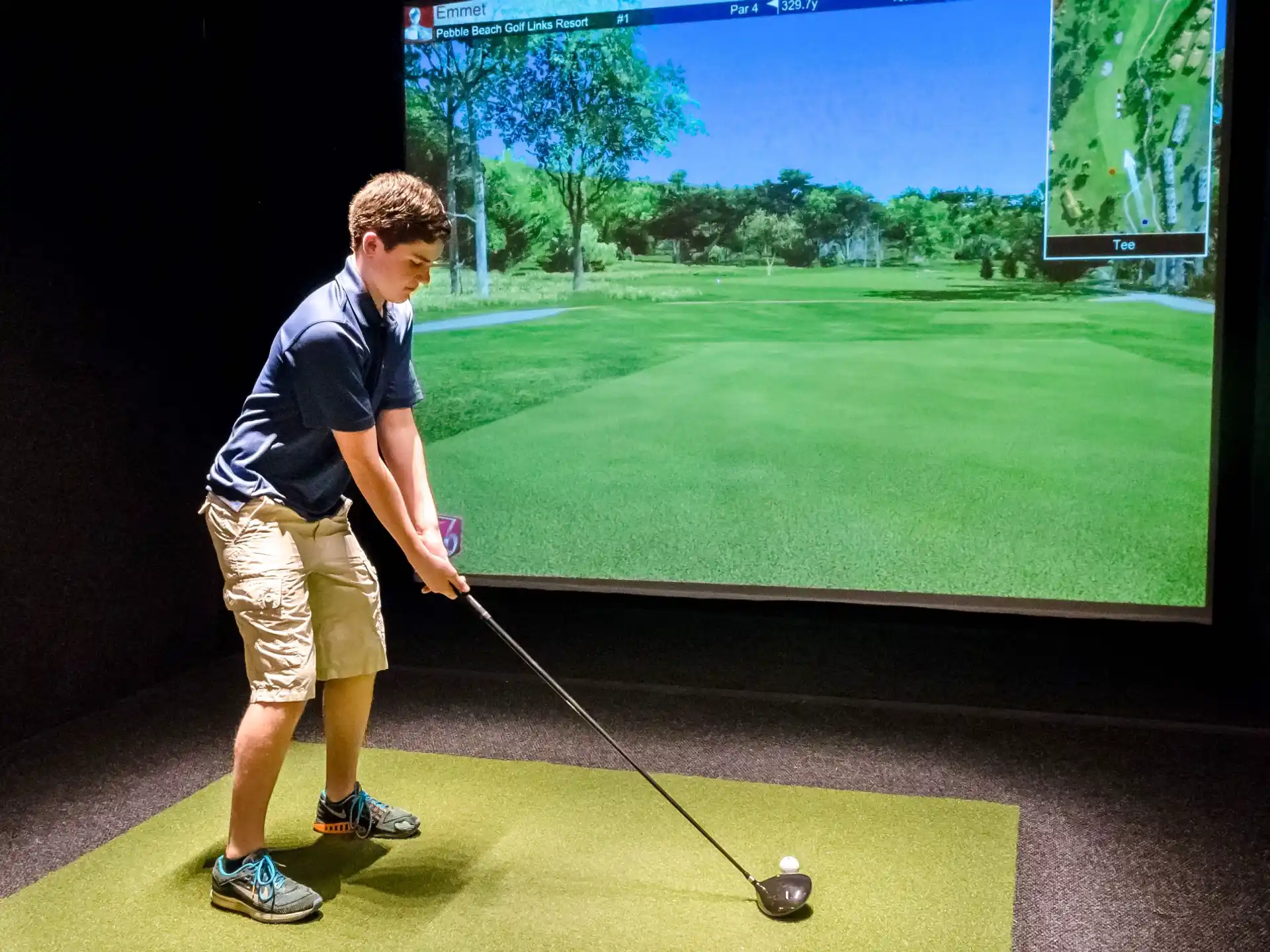 a man playing golf