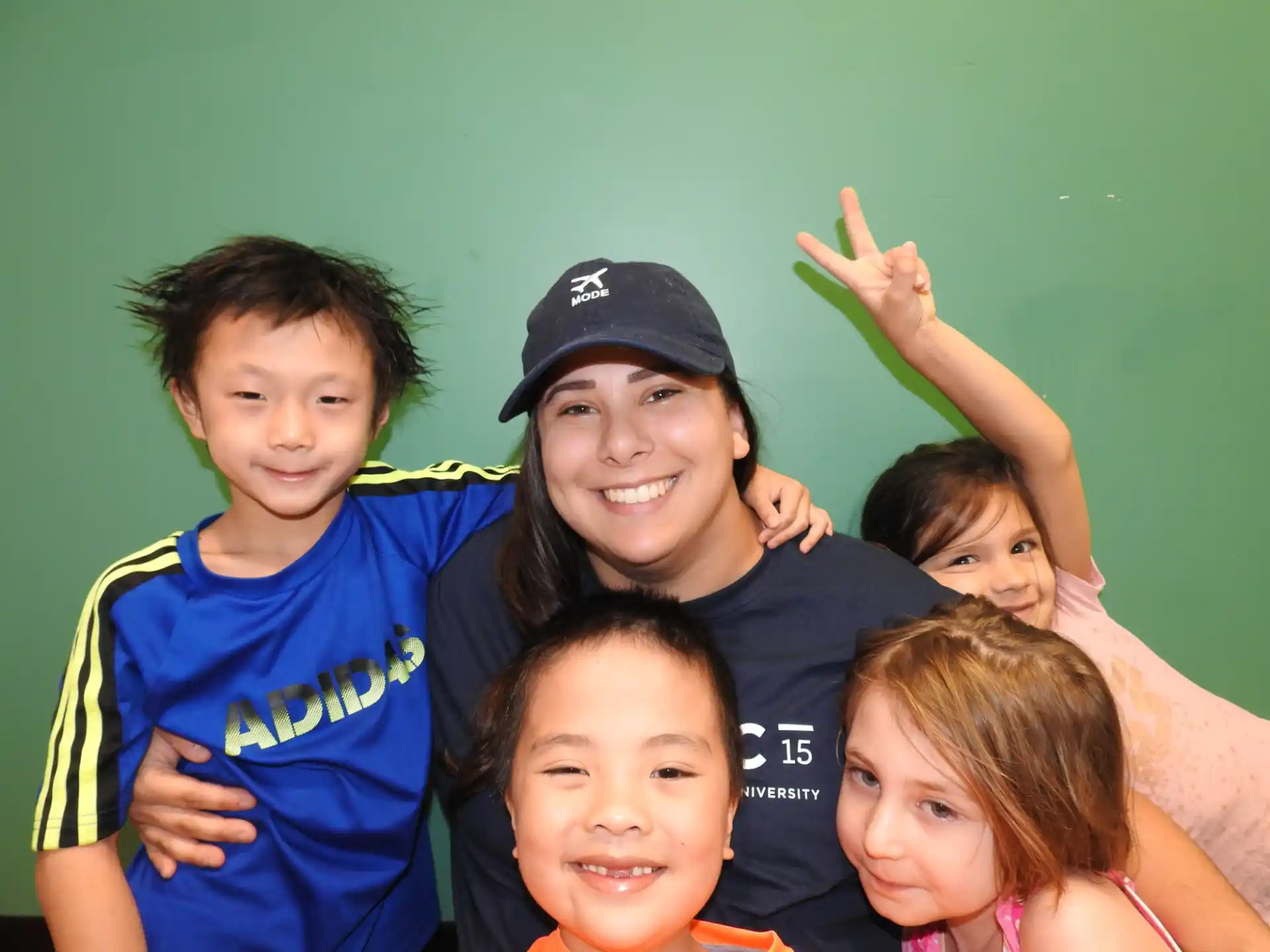 a group of children posing for a photo