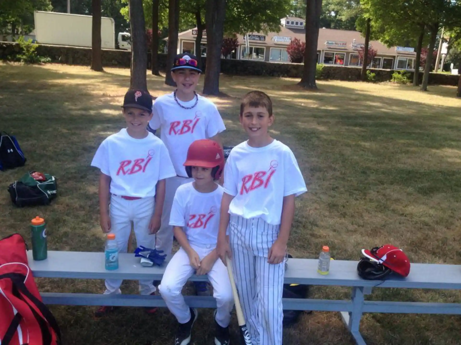 a group of boys posing for a picture