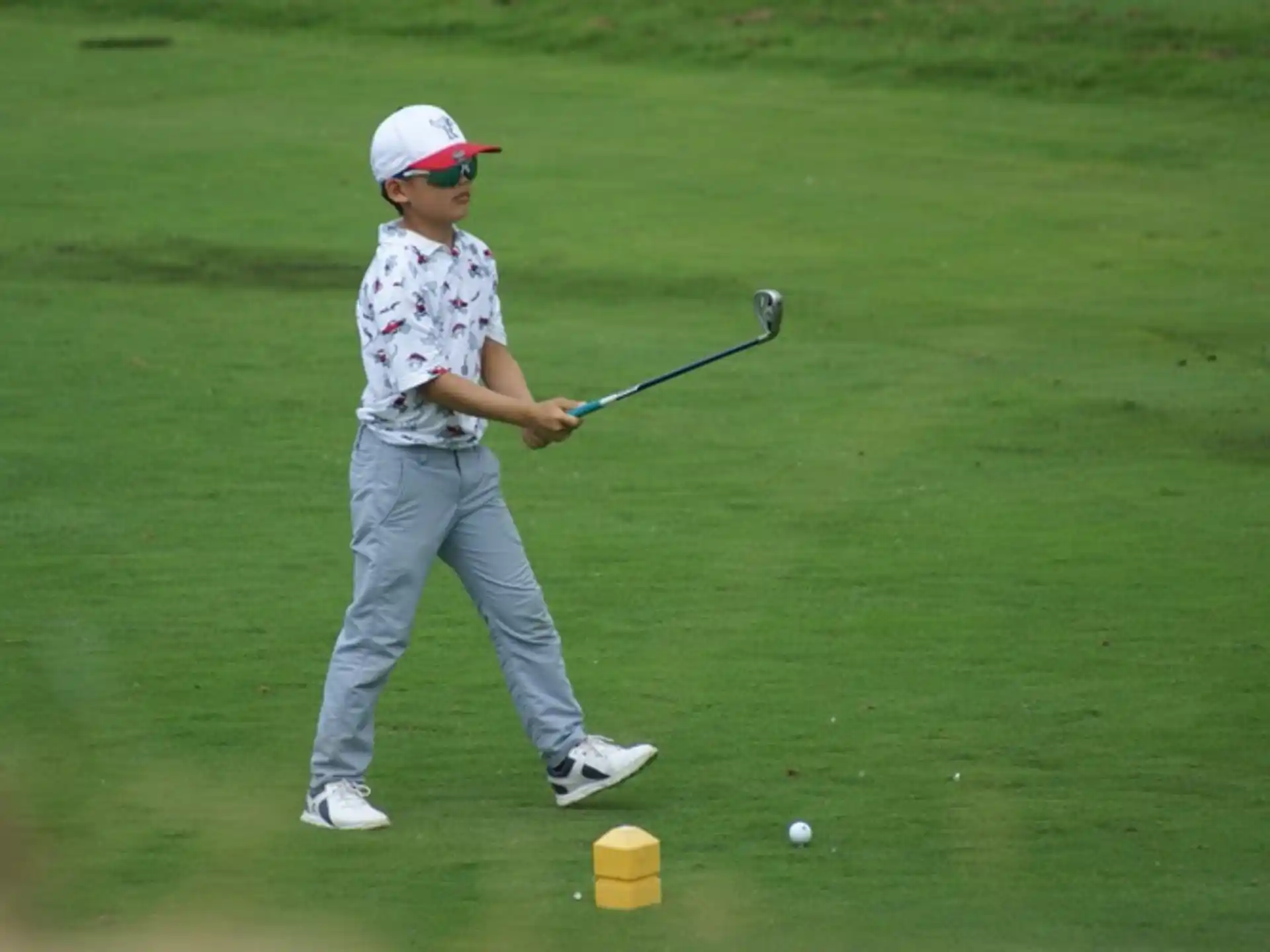 a man playing golf