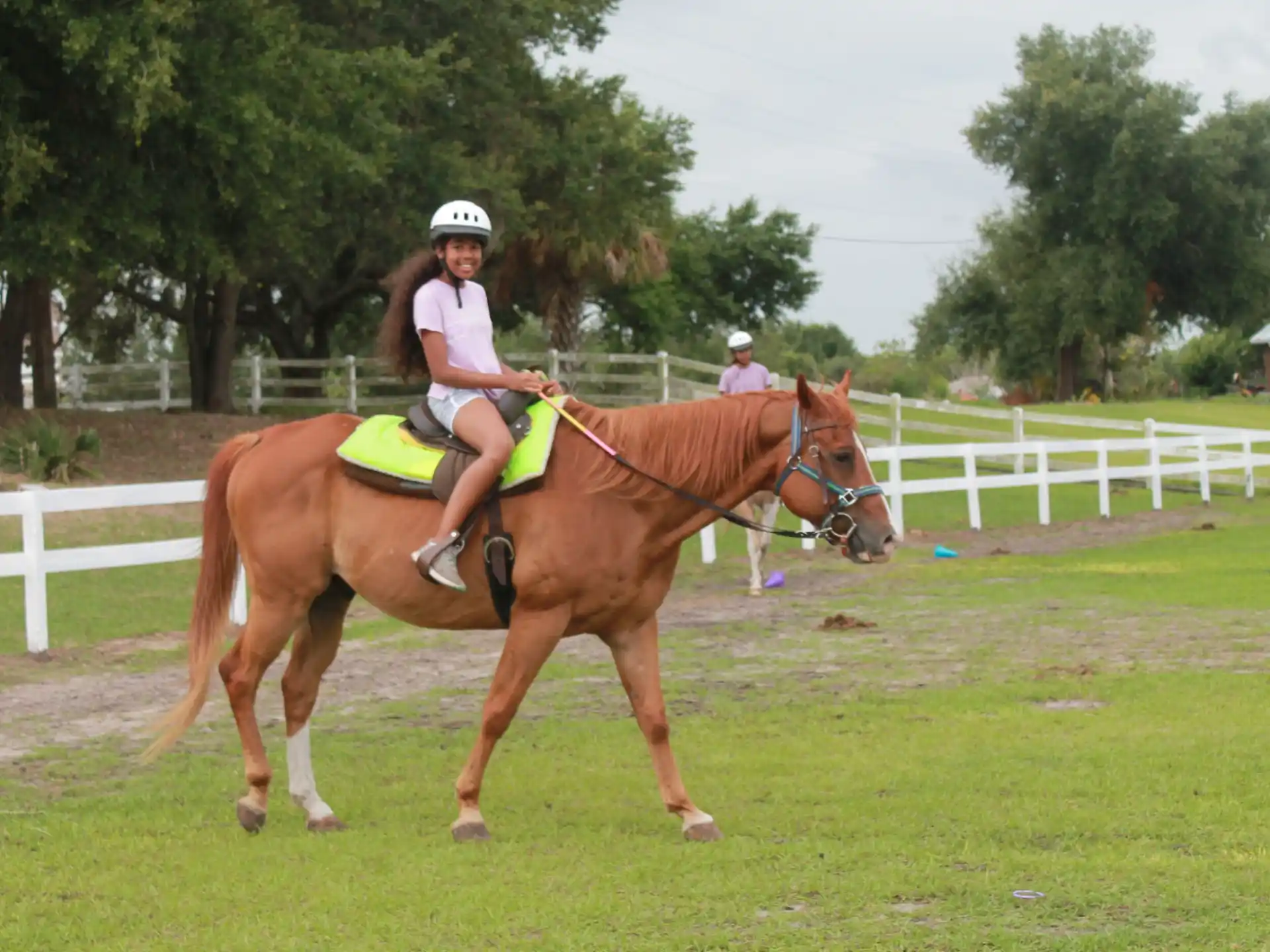 a person riding a horse