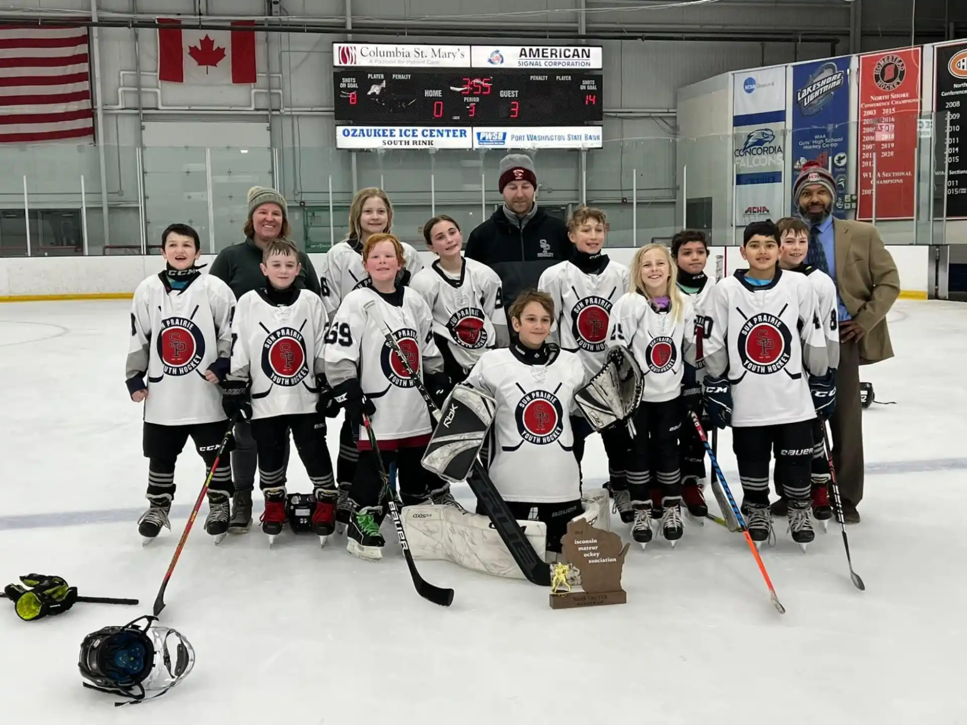a group of people wearing hockey uniforms