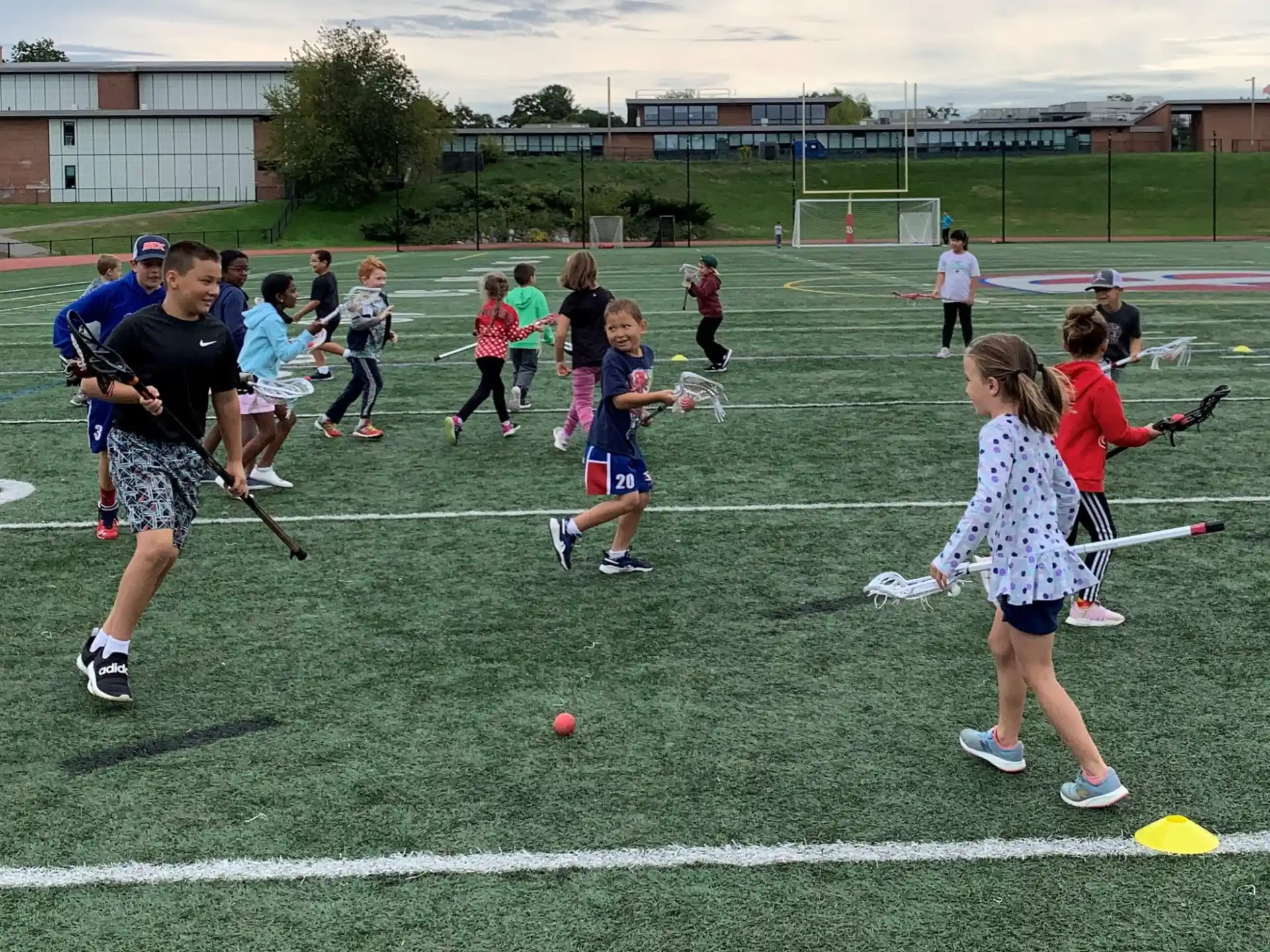 a group of people playing football