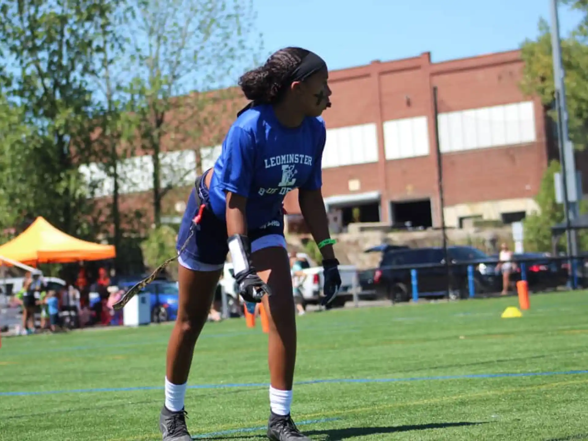 a person playing football