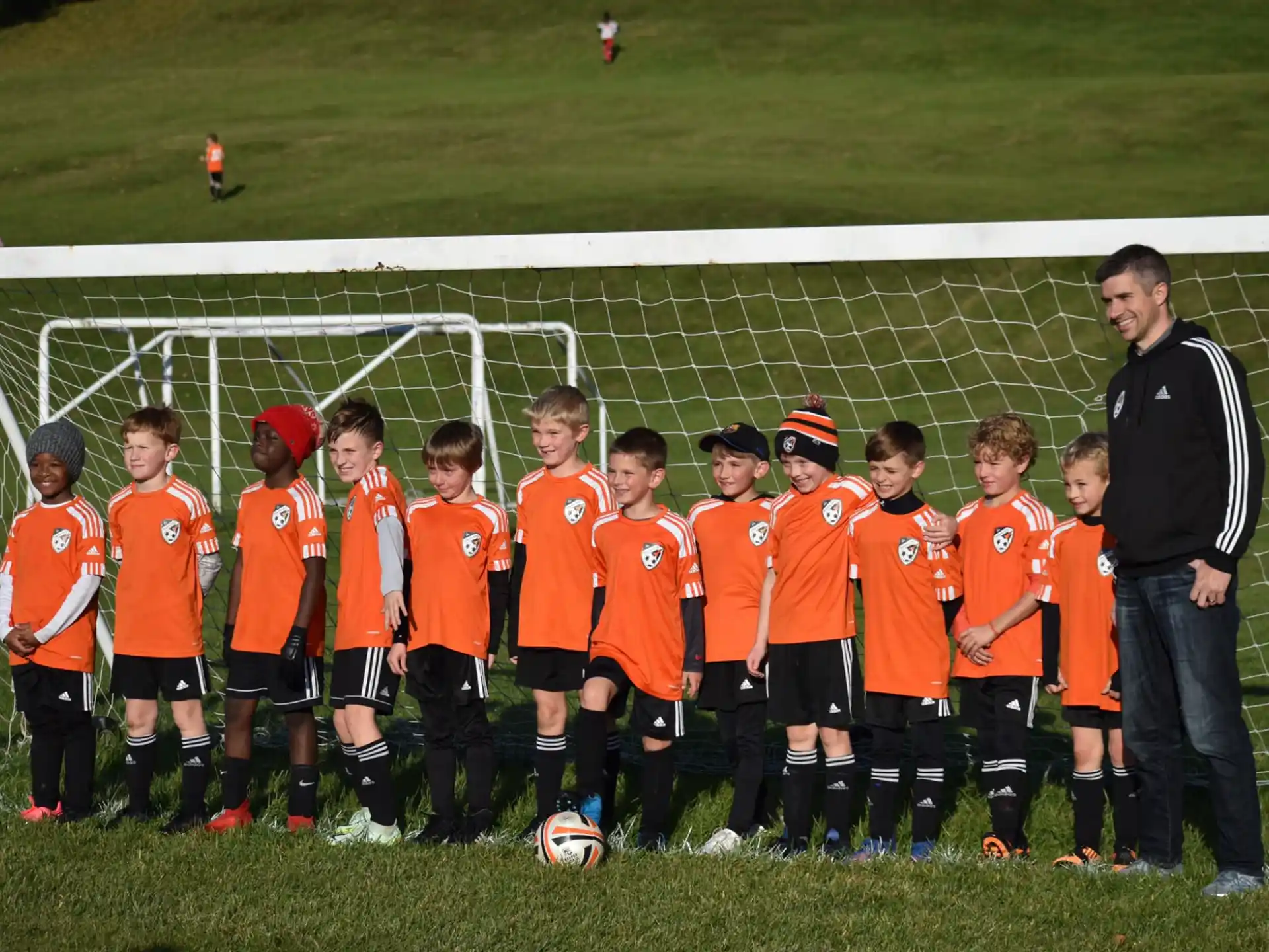 a football team posing for a photo