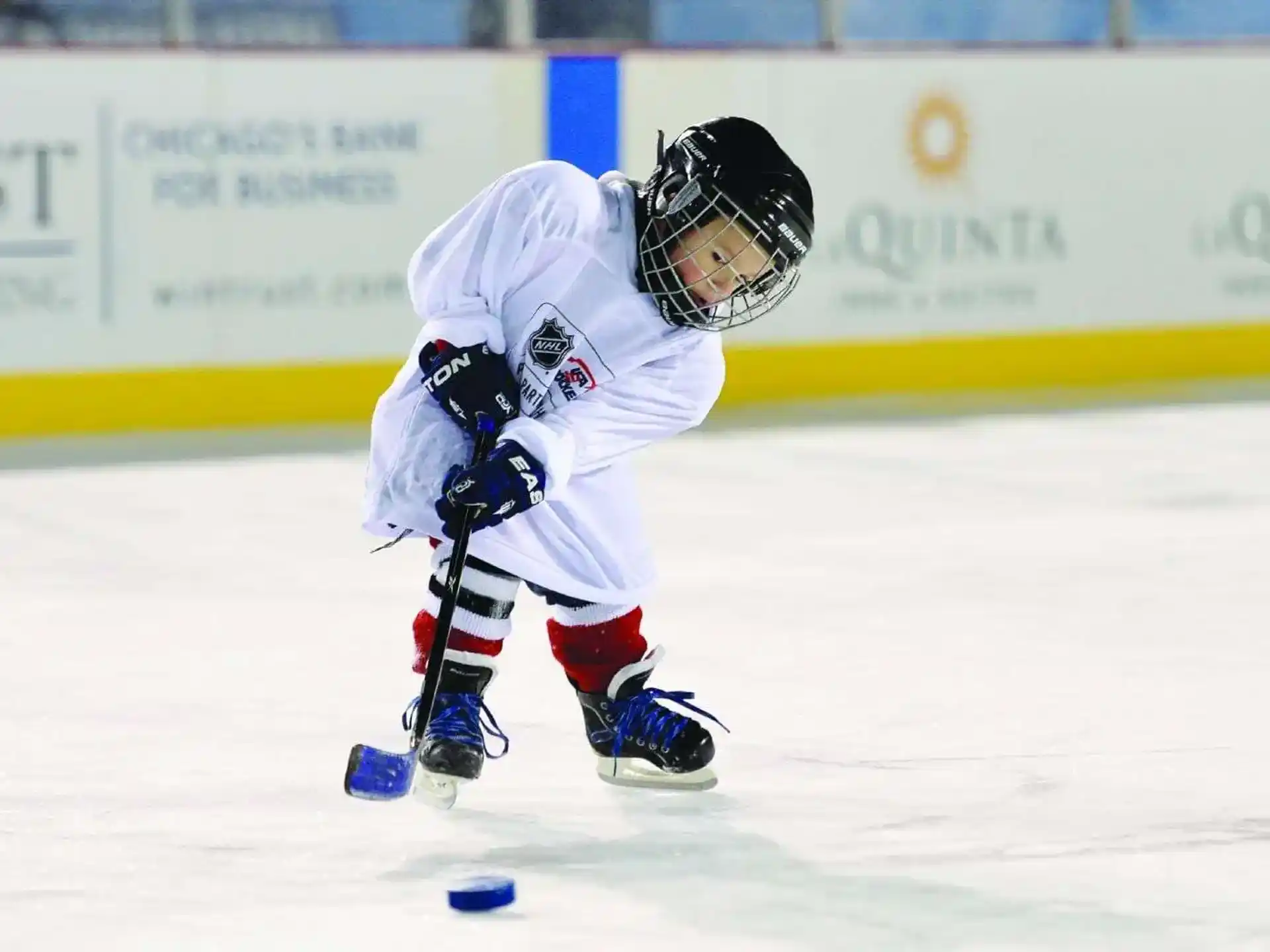 a person playing hockey