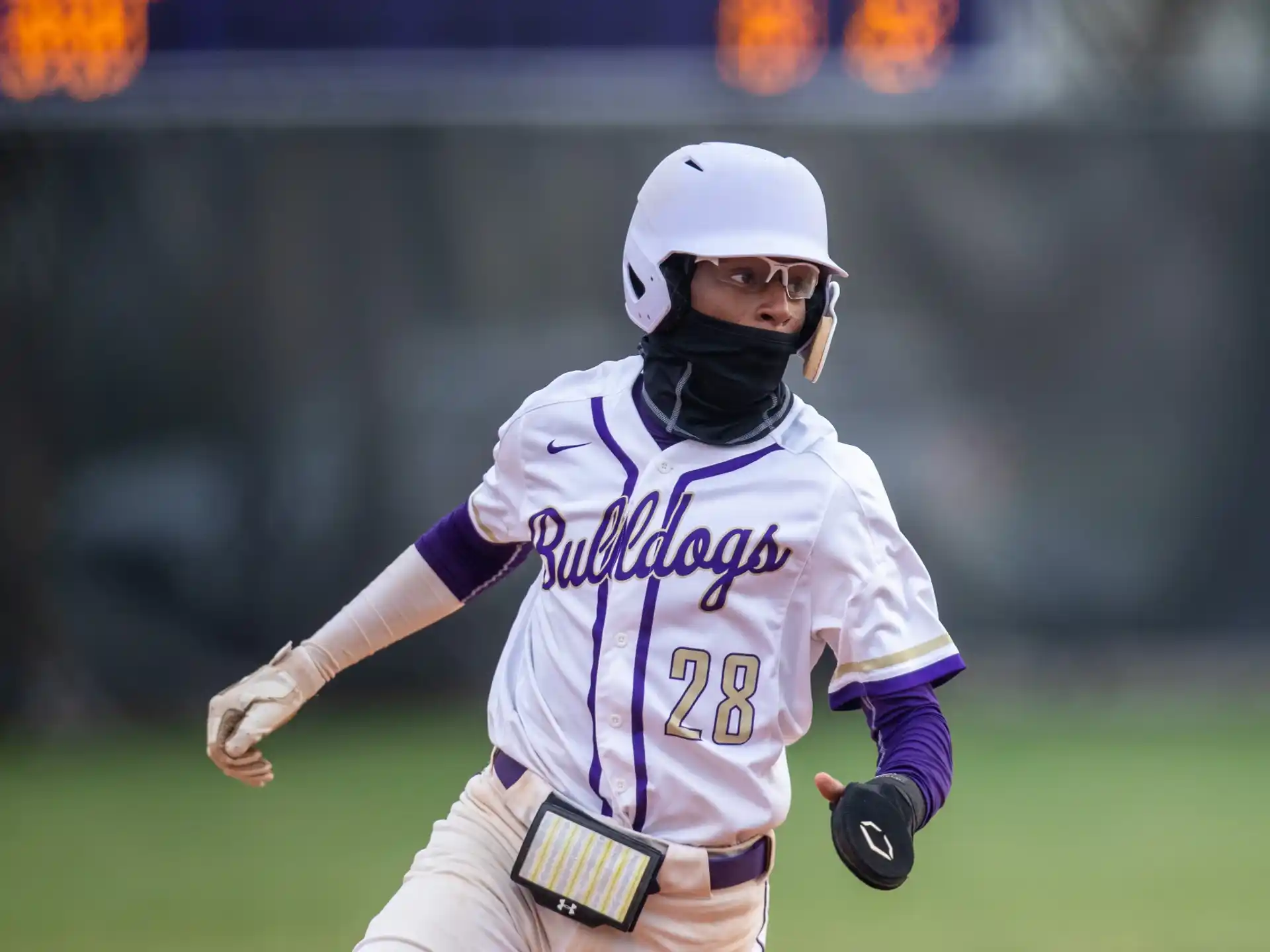 a person wearing a helmet and gloves