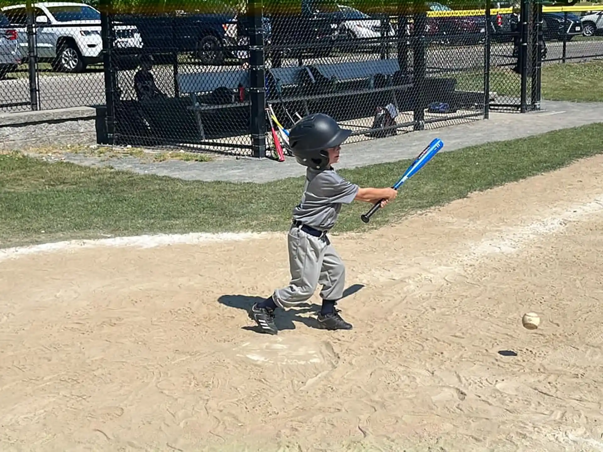 a kid playing baseball