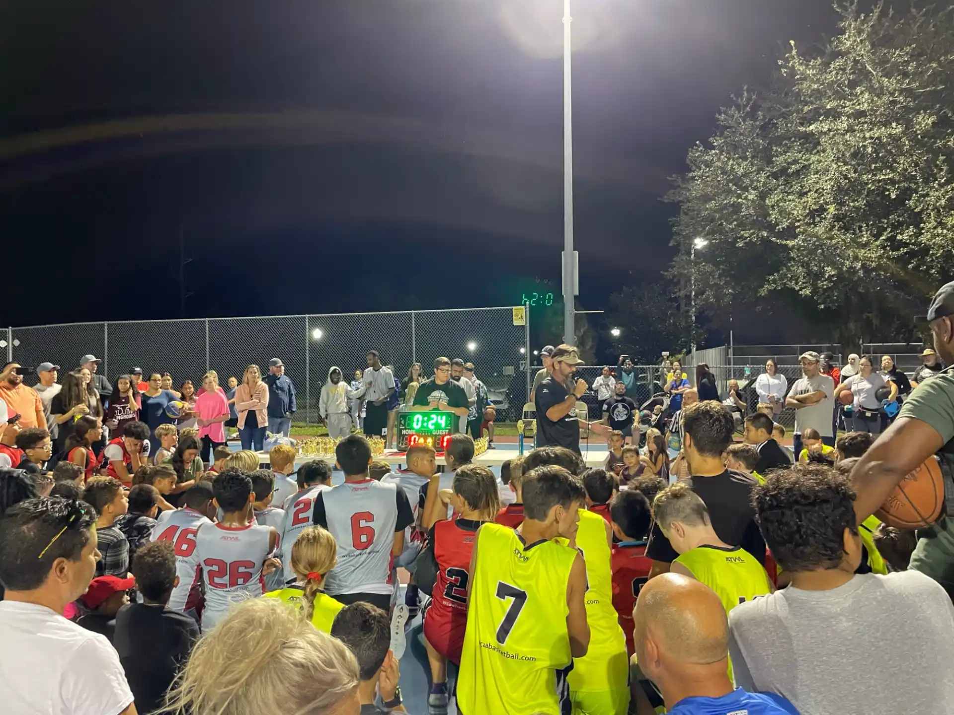 a crowd of people at a football game