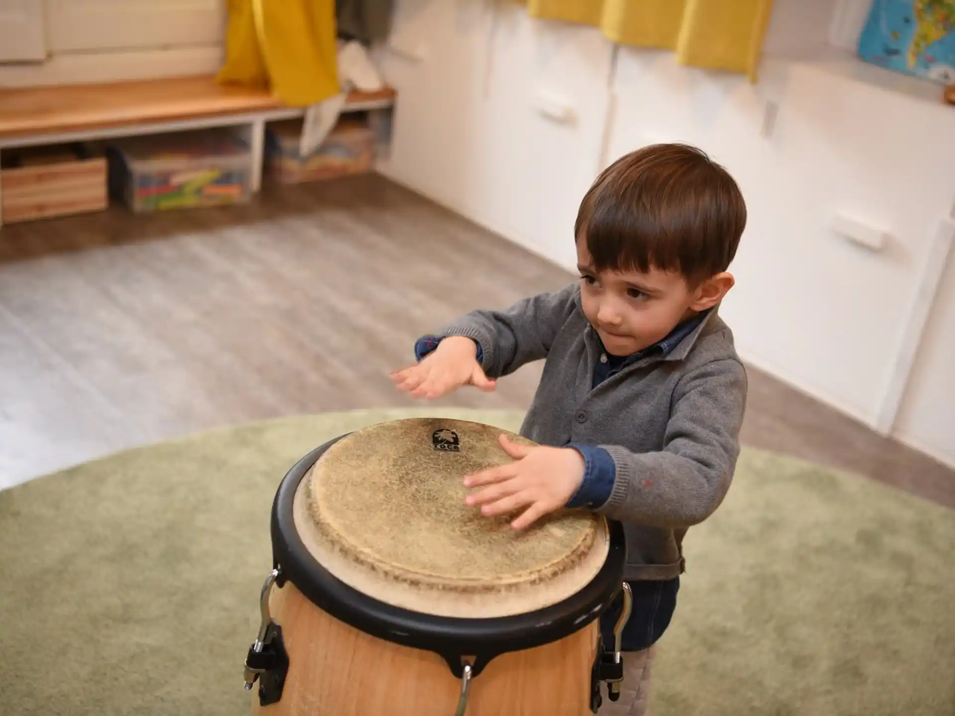 a child playing with a toy
