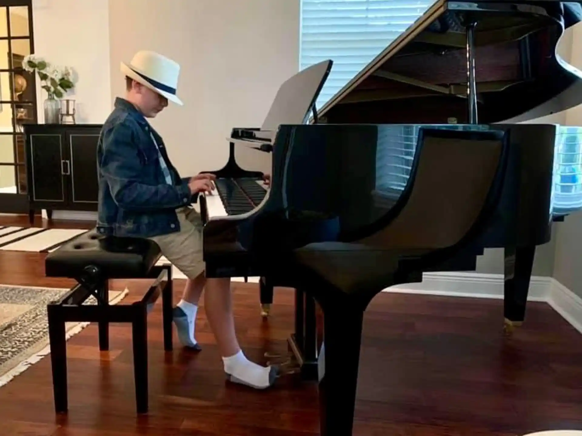 a person playing a piano