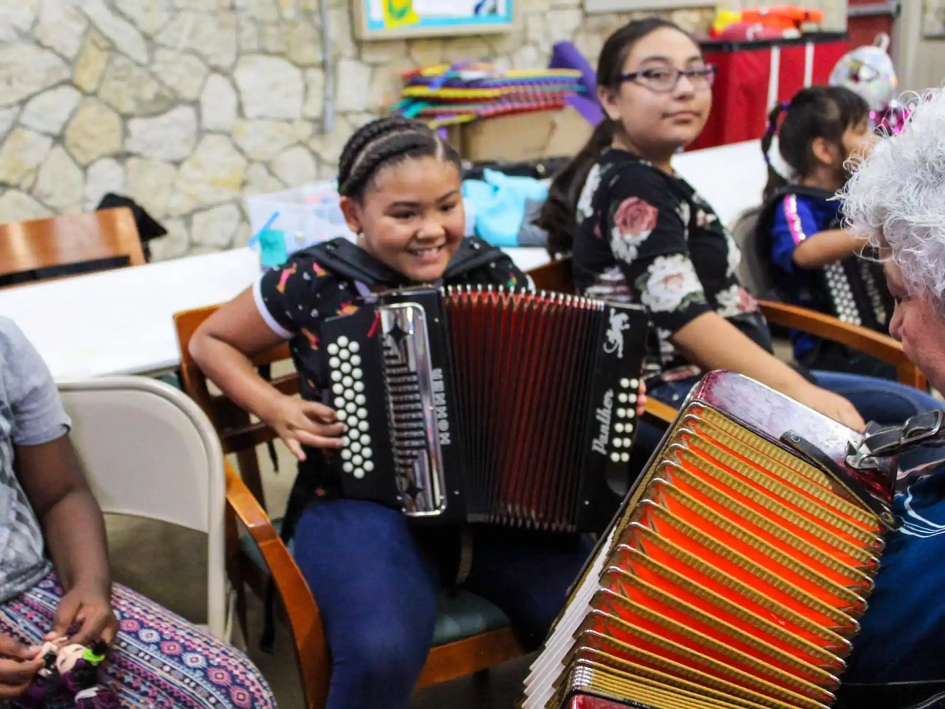 a group of people playing musical instruments