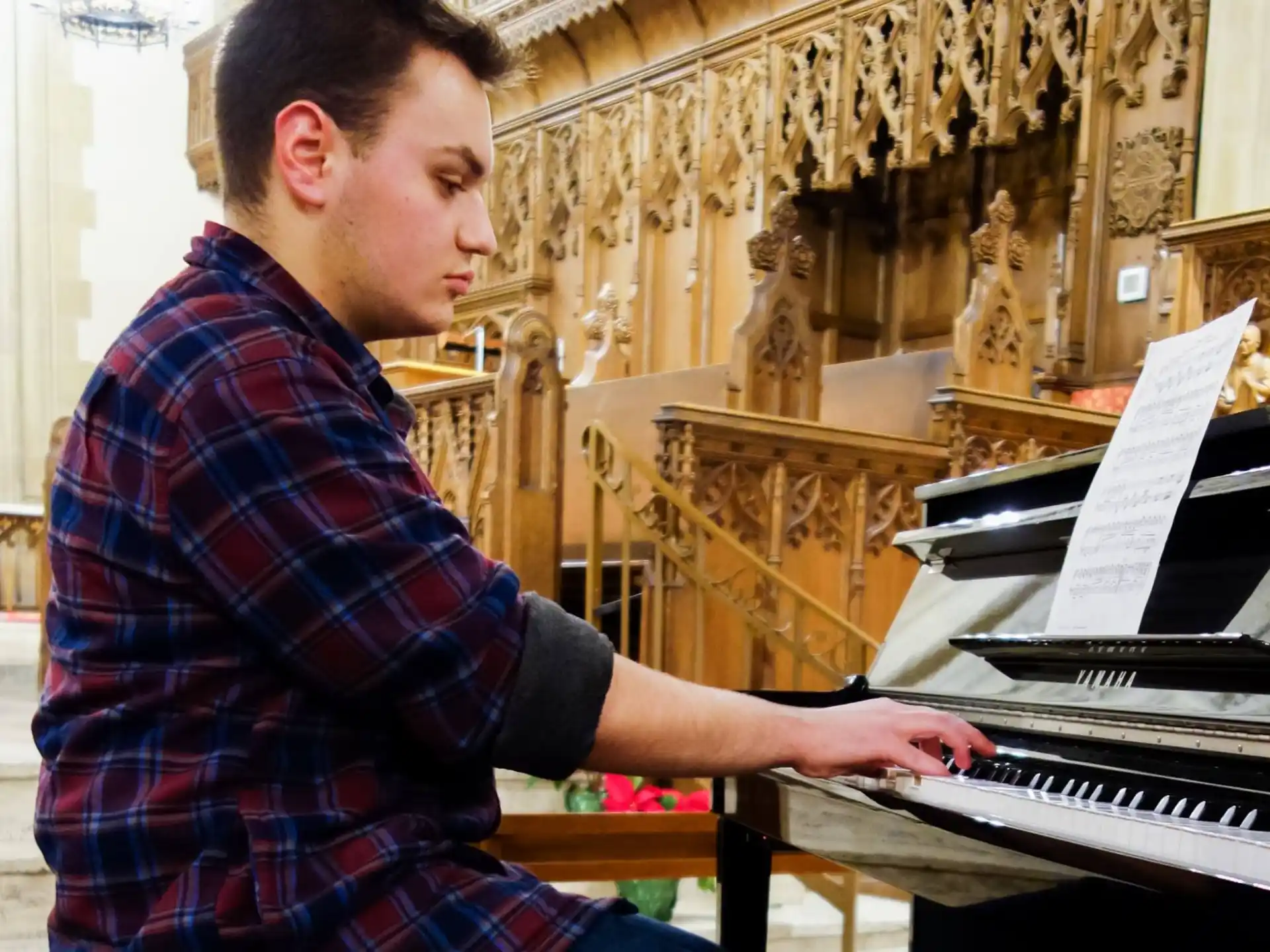a man playing a piano