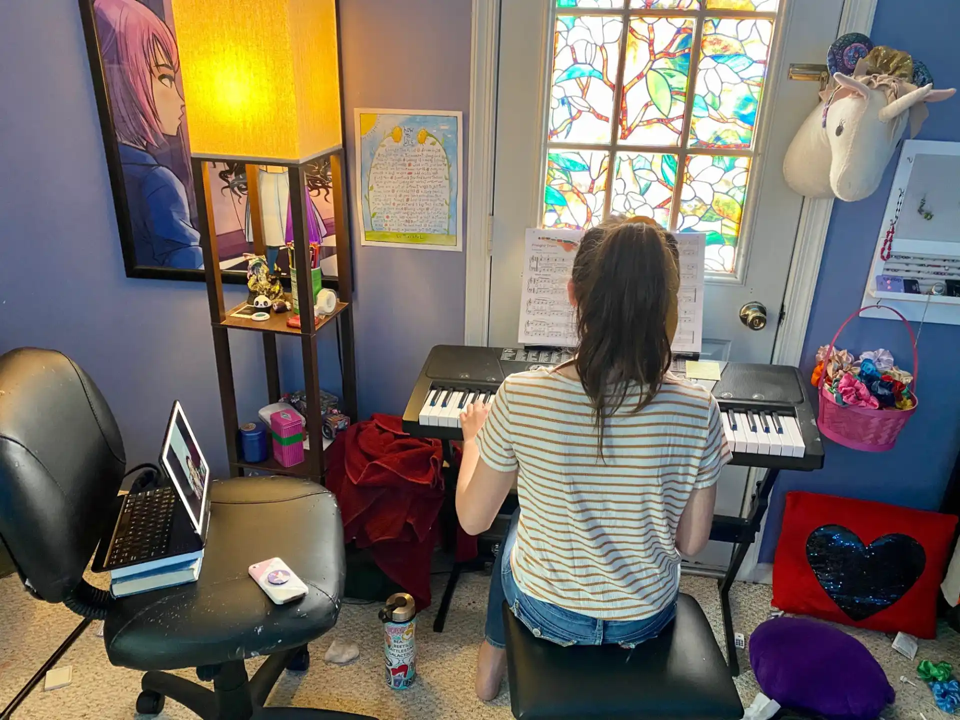 a person playing a piano
