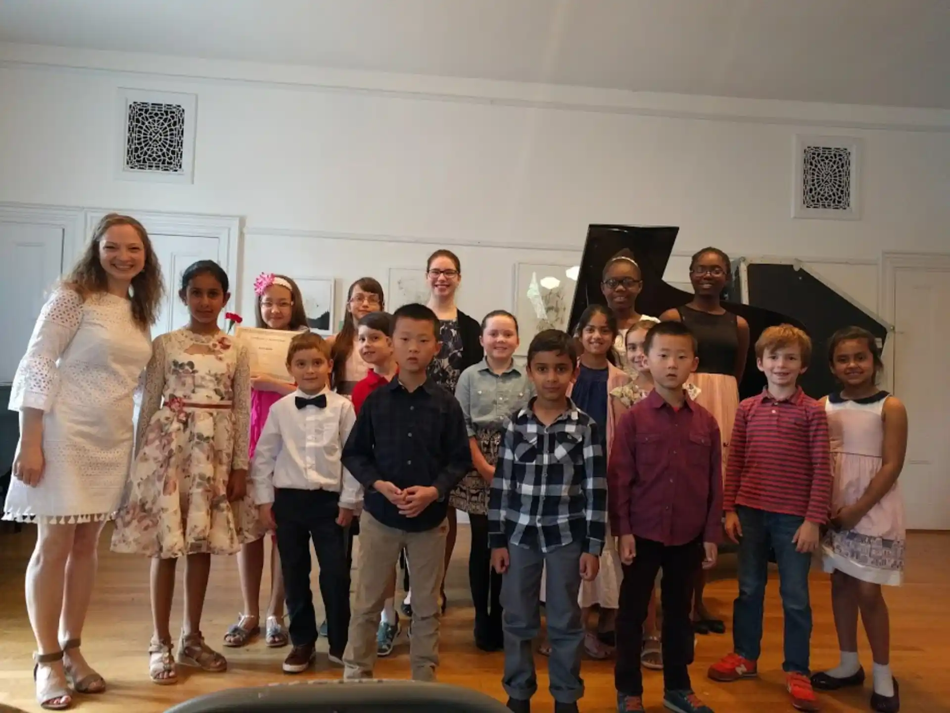a group of people posing for a photo