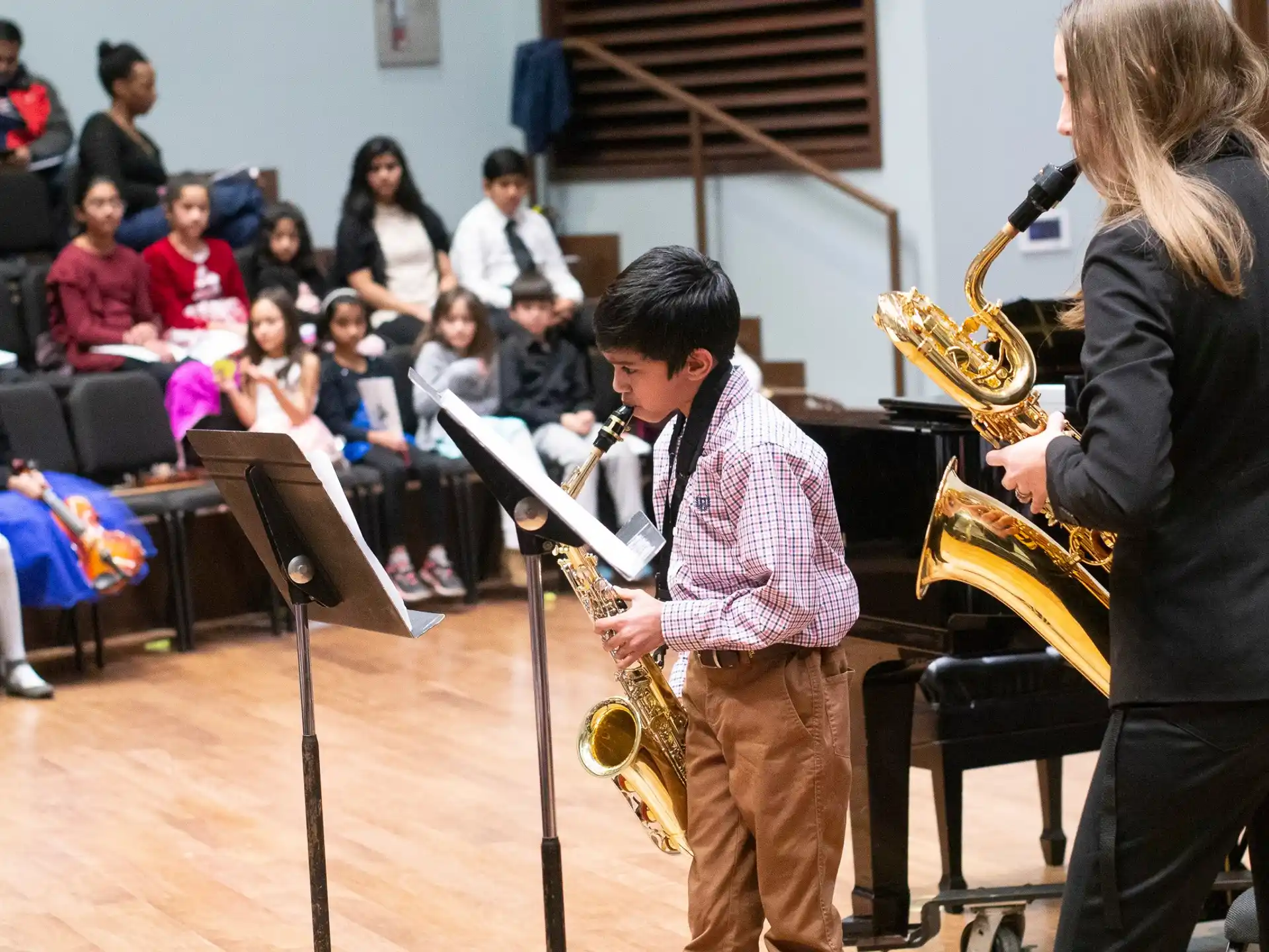 a group of people playing instruments