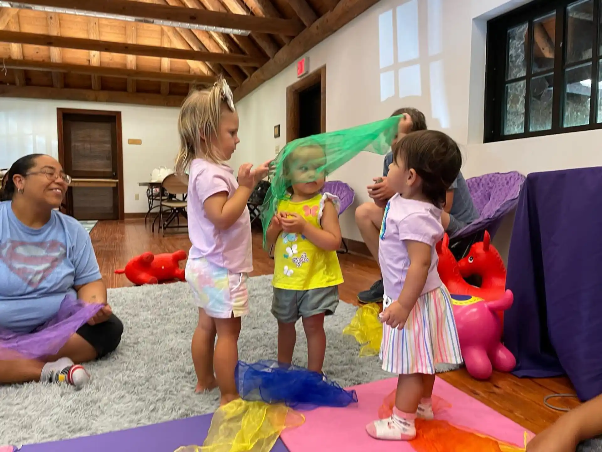 a group of people in a room