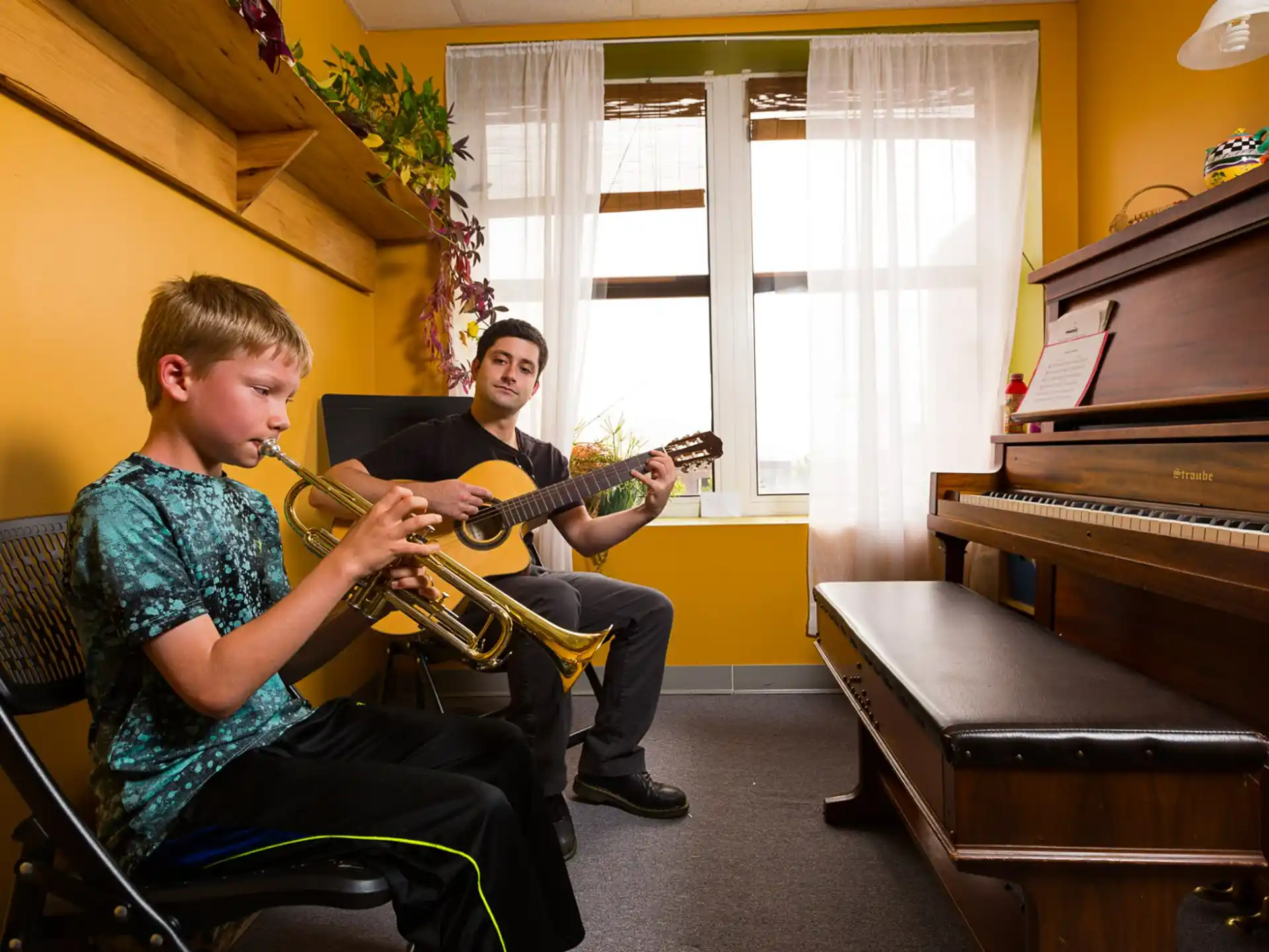 a group of people playing instruments