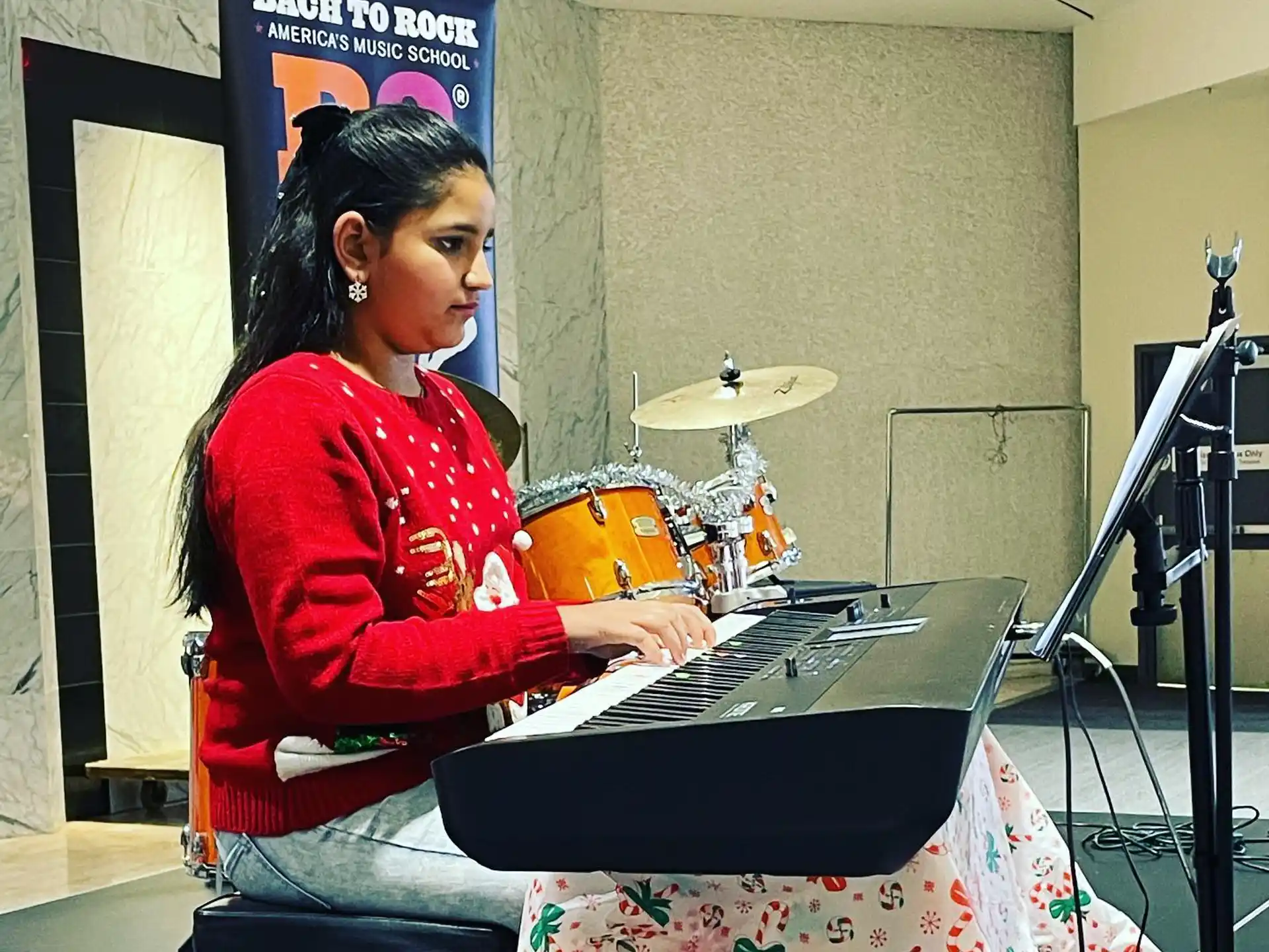 a person playing a piano