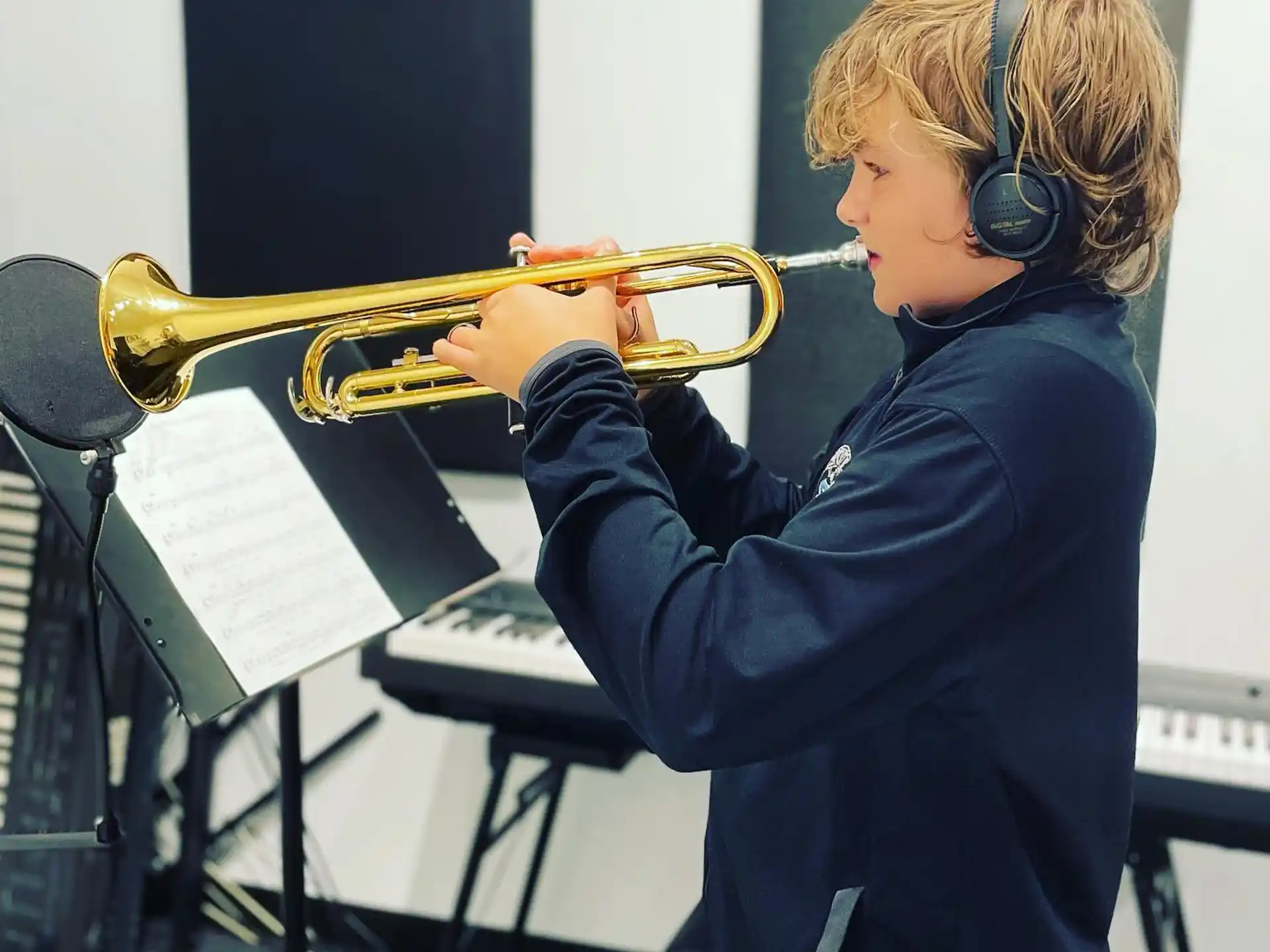 a person playing a trumpet