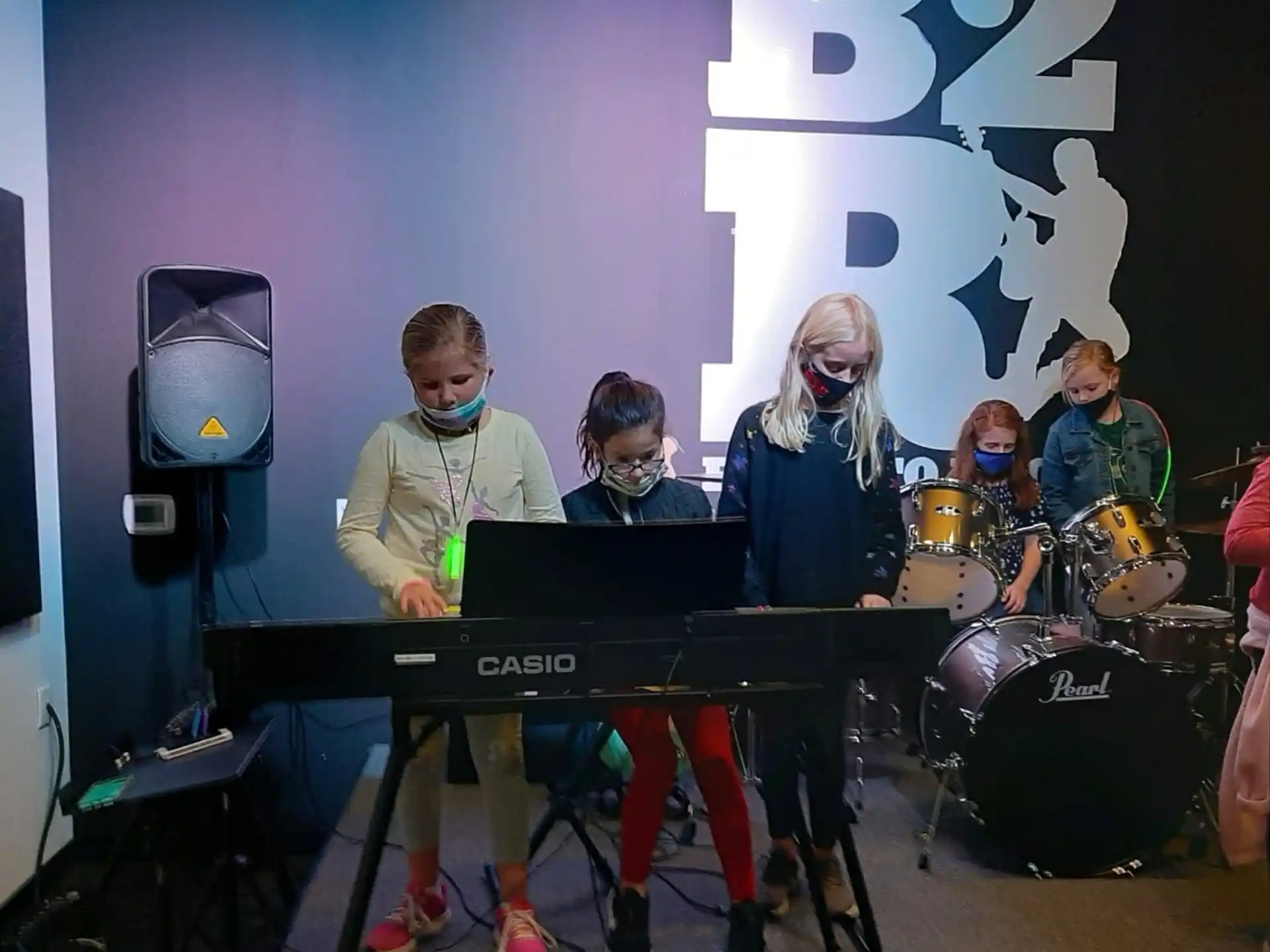 a group of people playing instruments