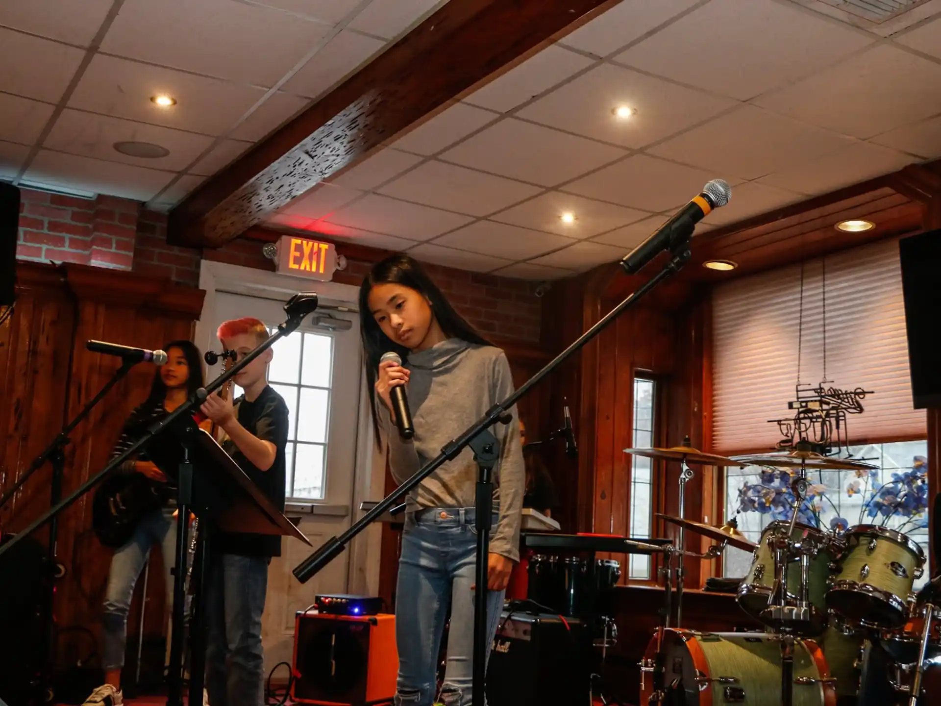 a group of people playing instruments