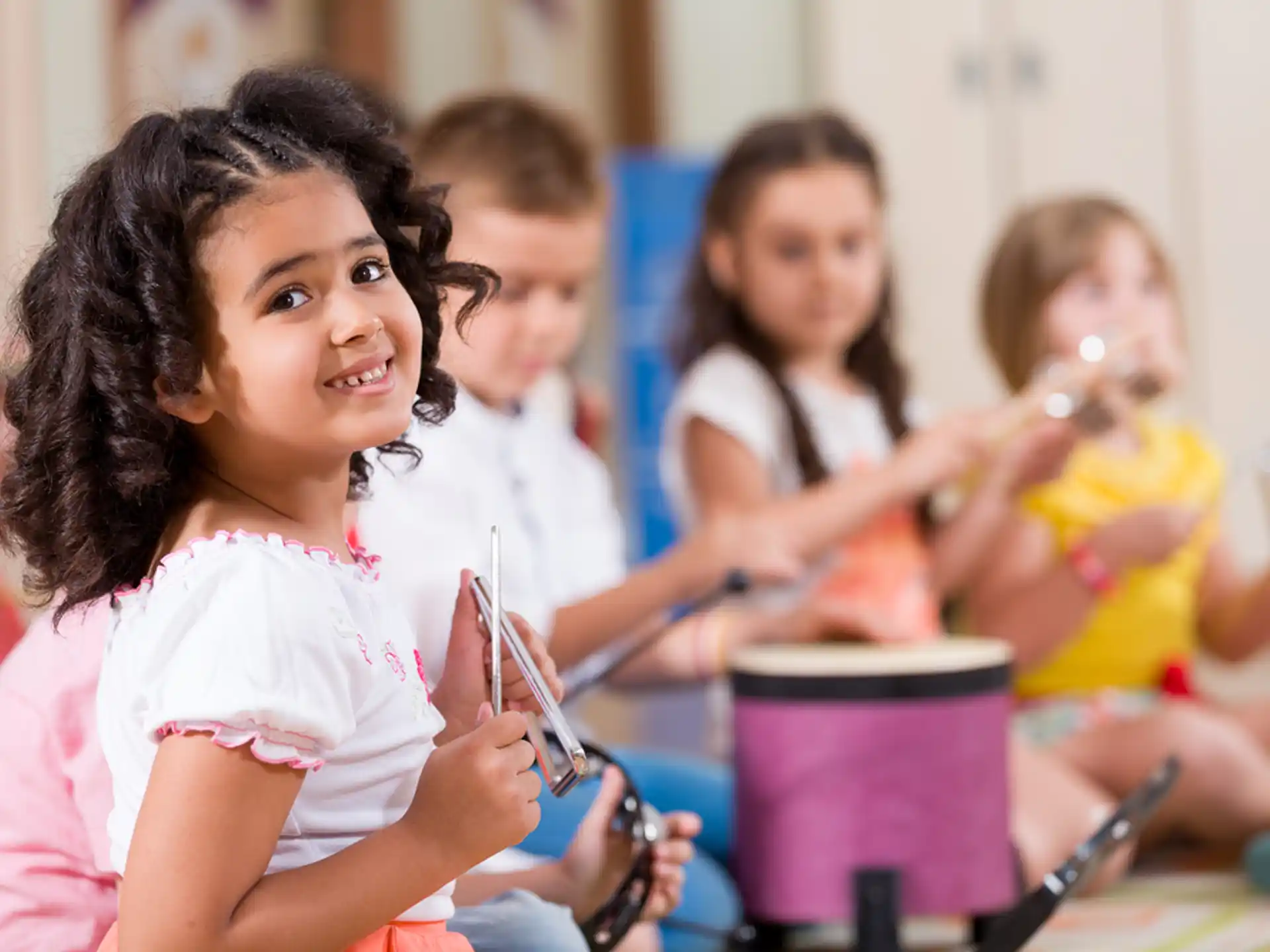 a group of children in a classroom