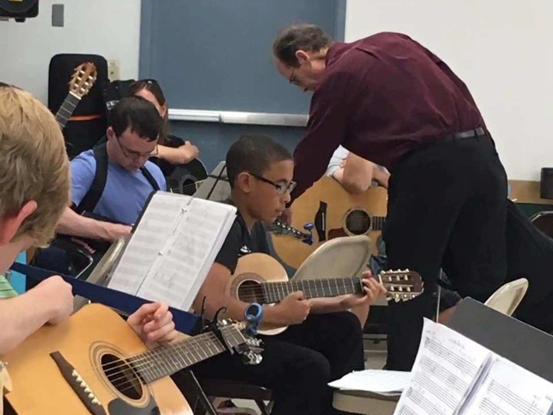 a group of people playing instruments