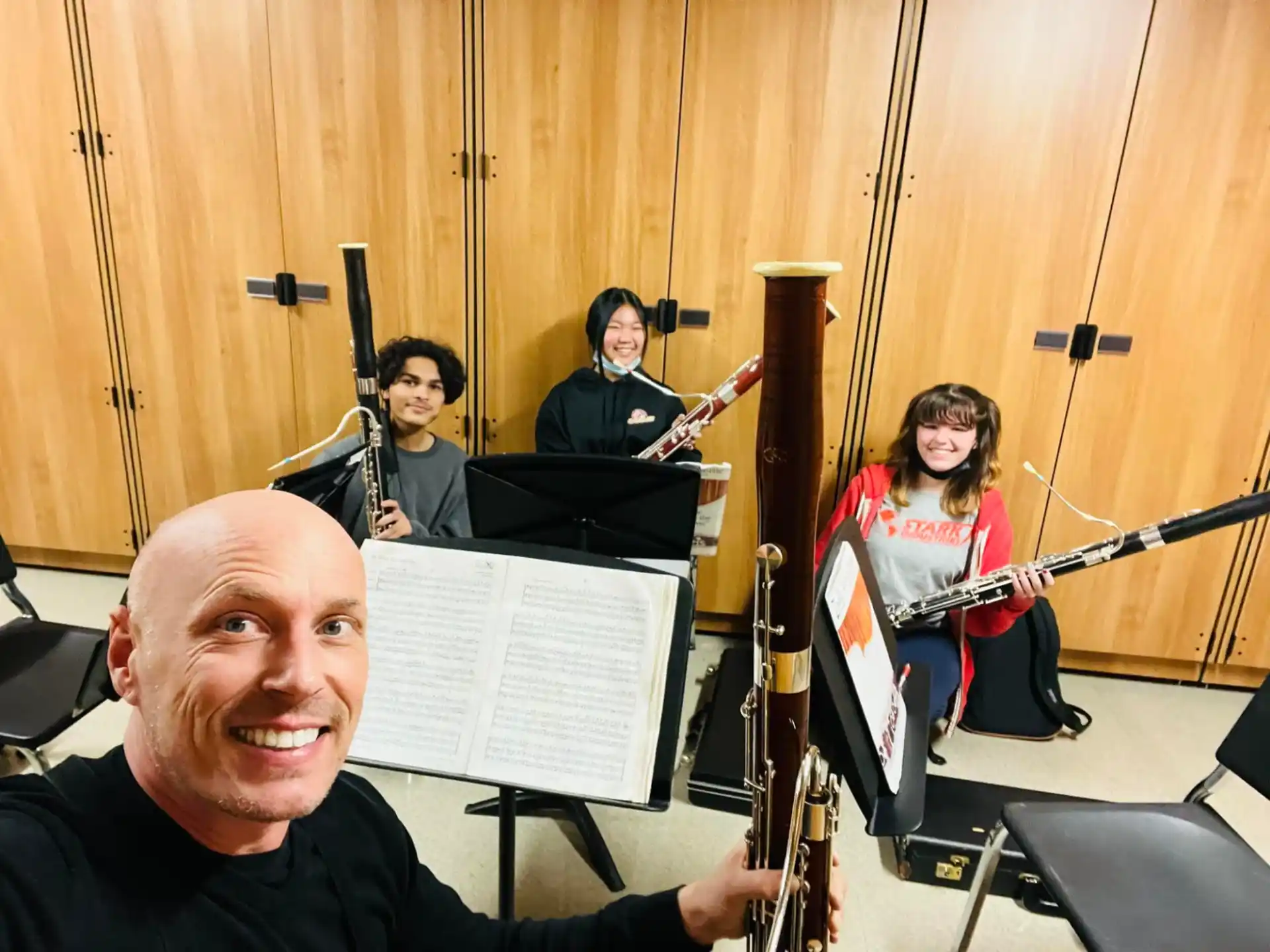 a group of people playing instruments