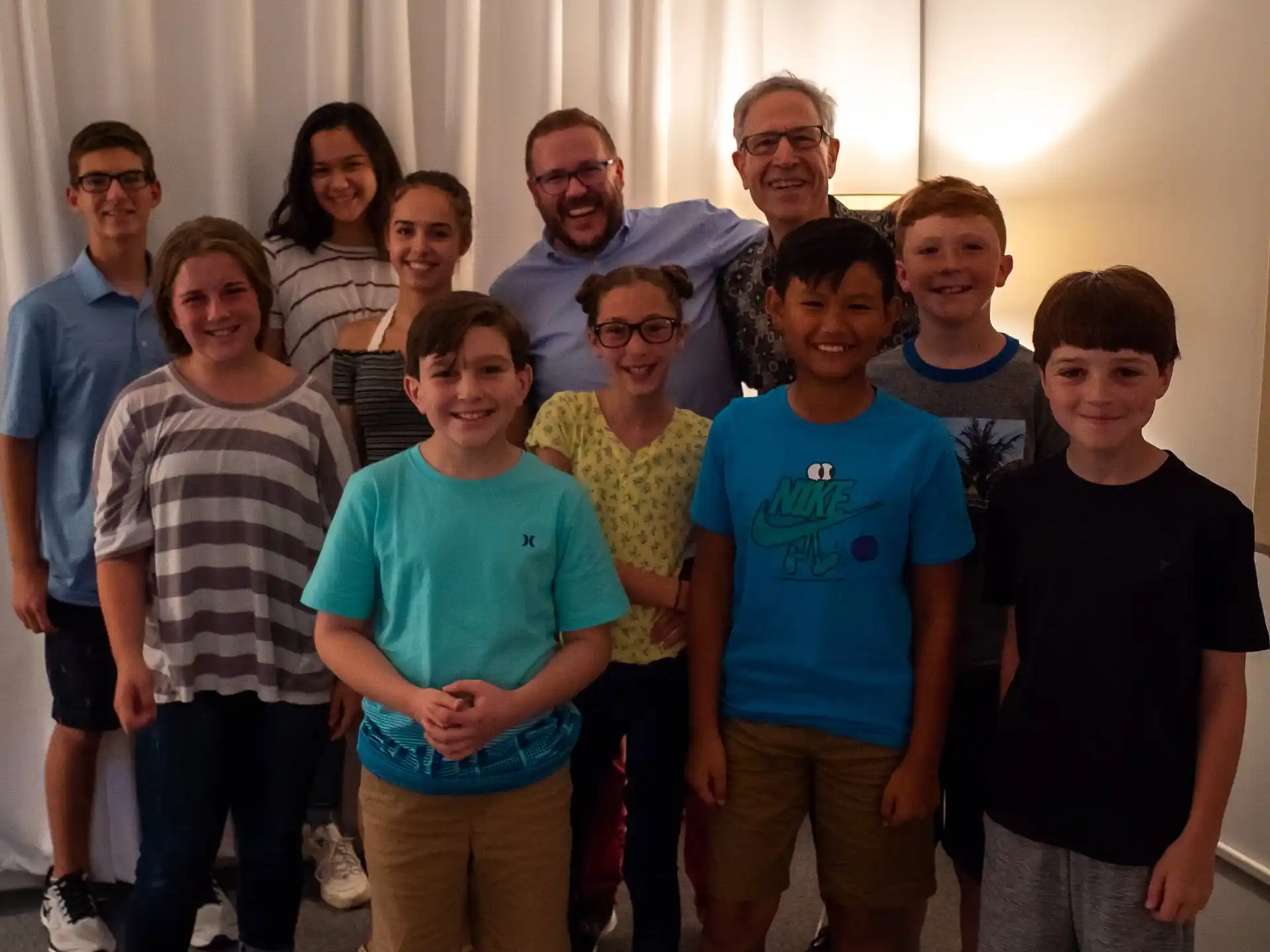 a group of people posing for a photo