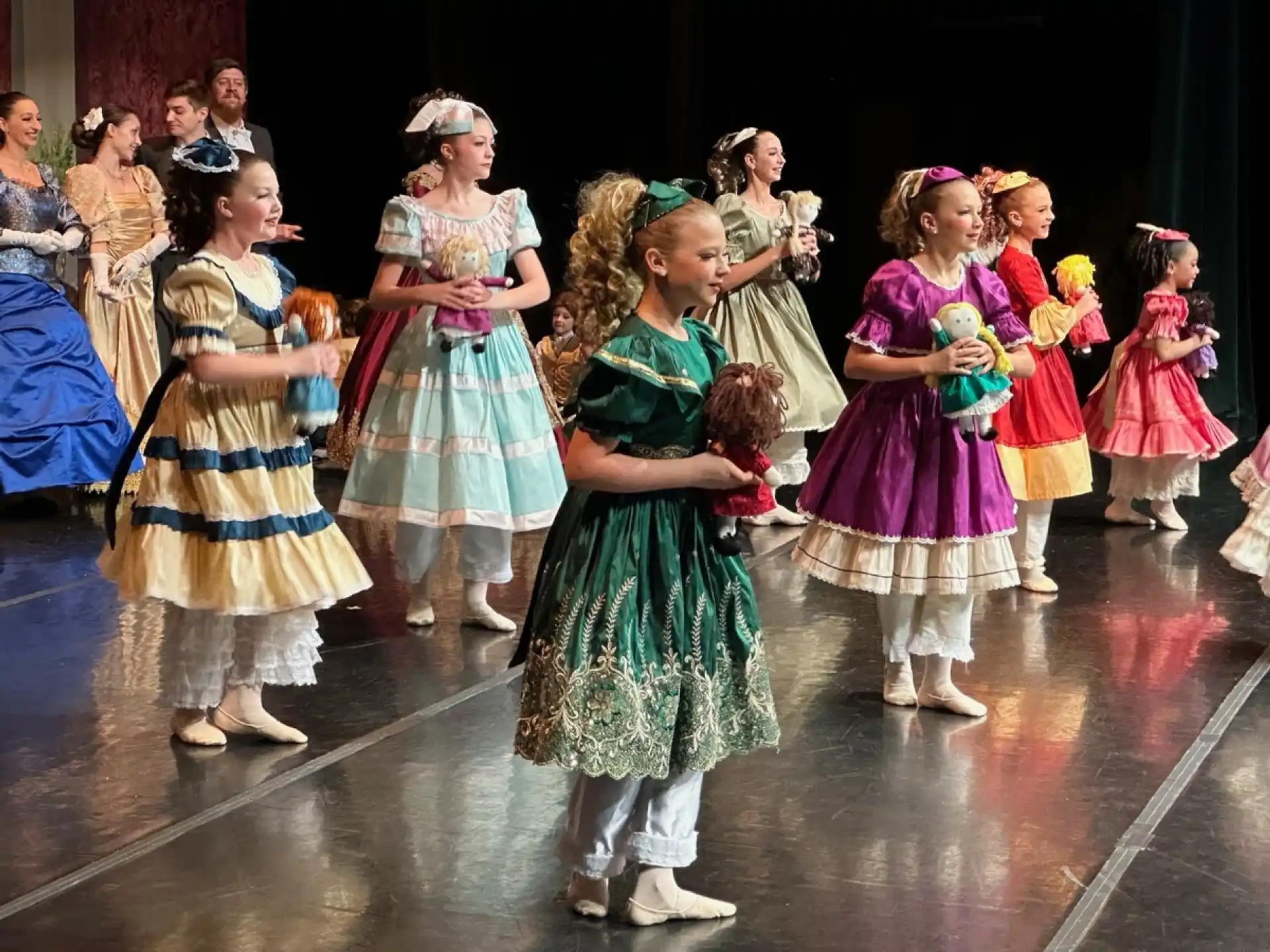 a group of children dancing