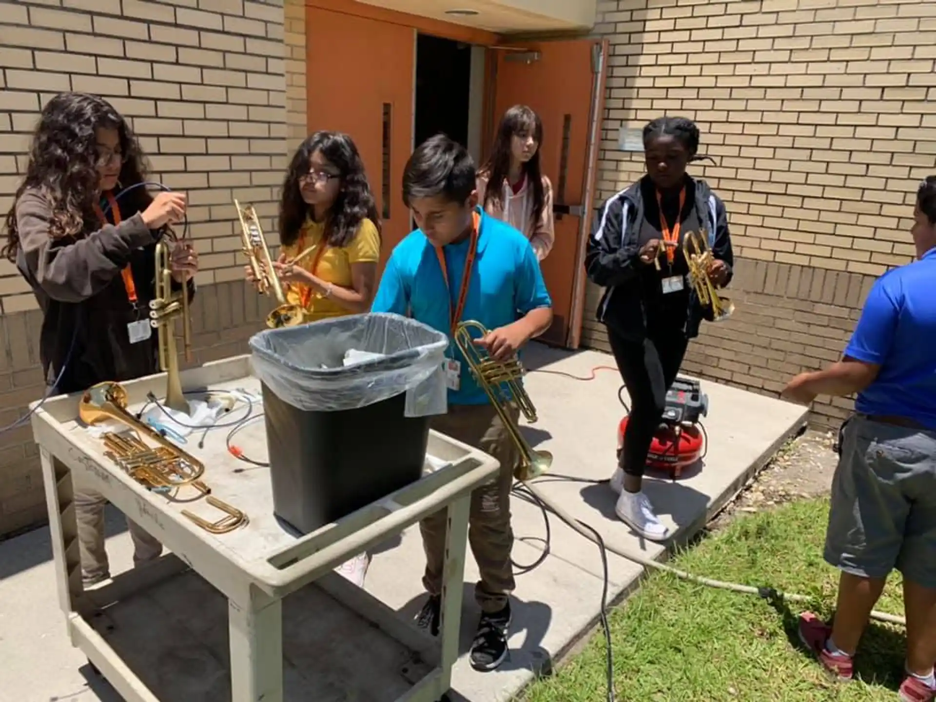 a group of people playing instruments
