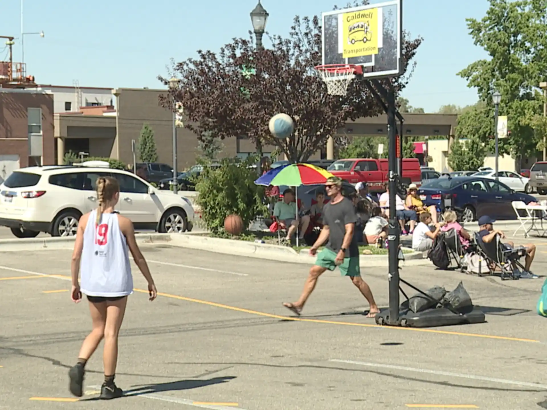 people playing with a ball