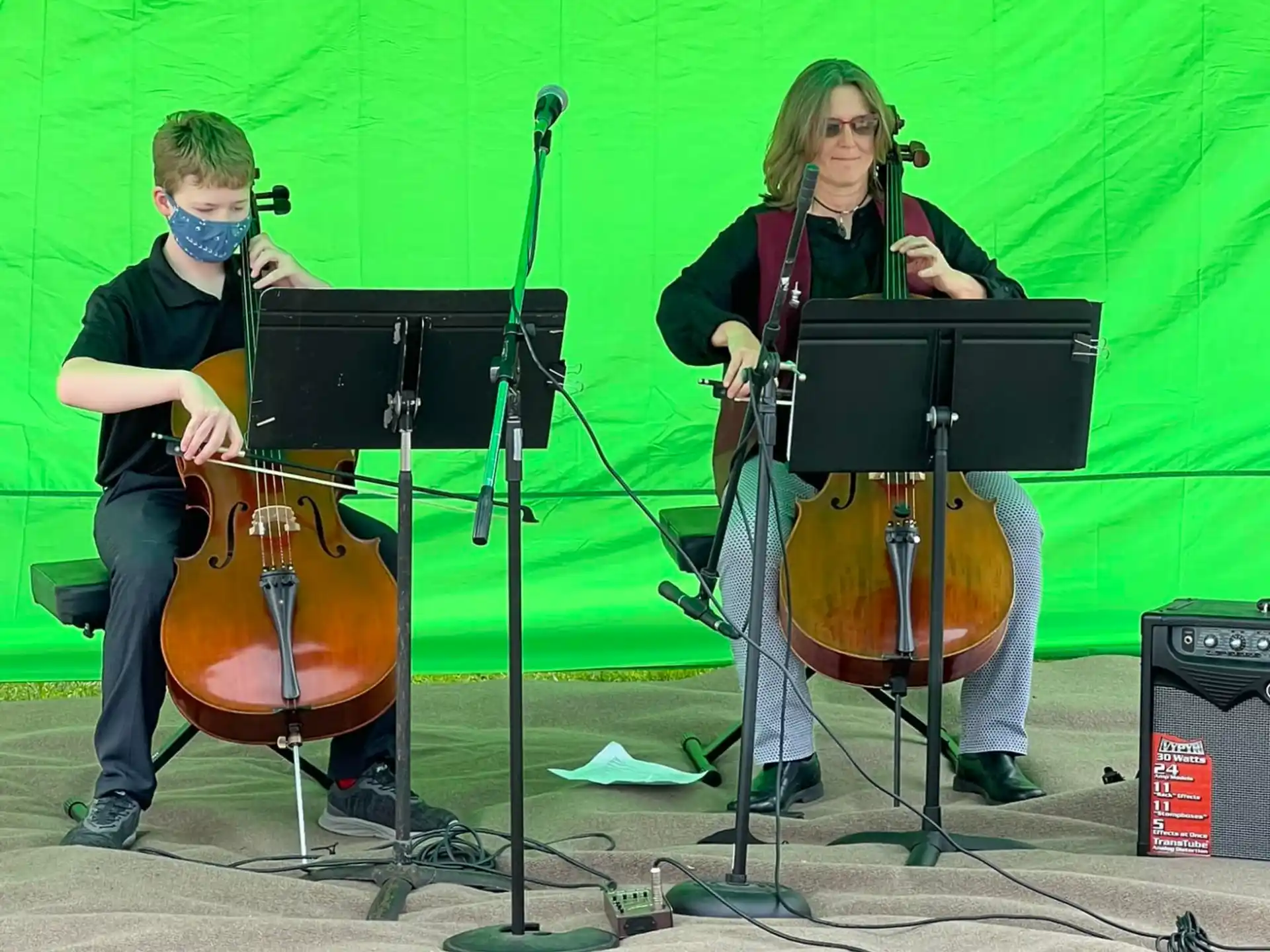 a group of people playing instruments