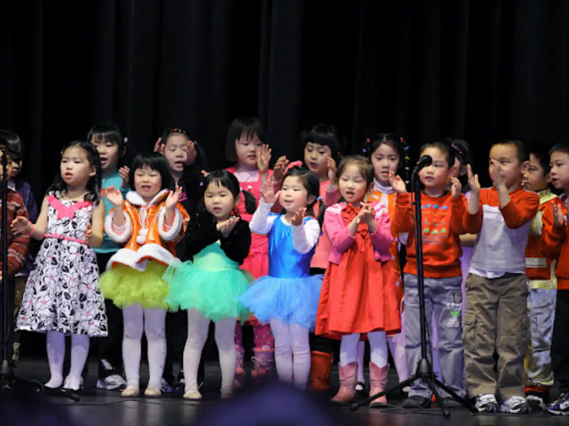 a group of children on a stage