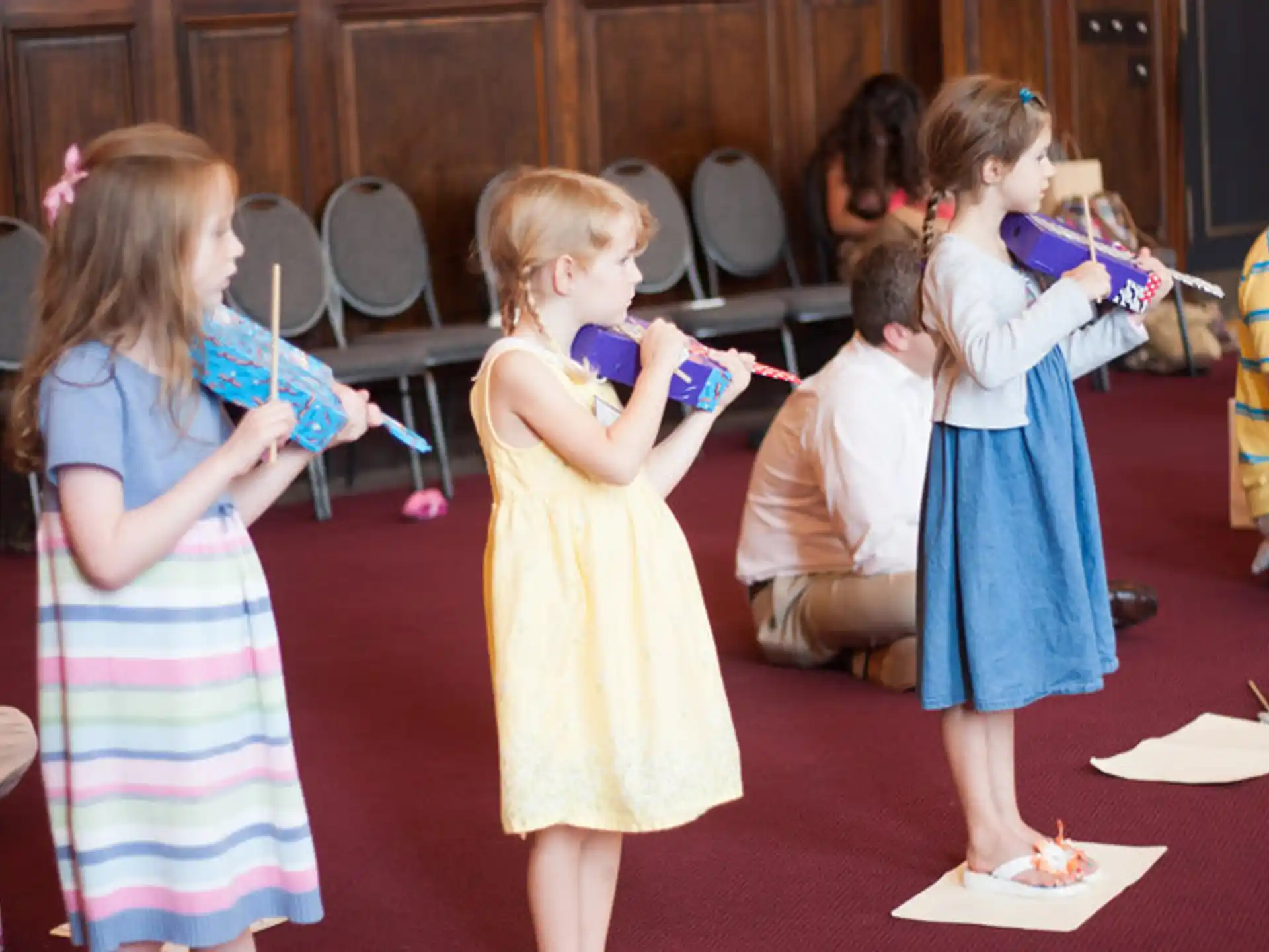 a group of children in a room