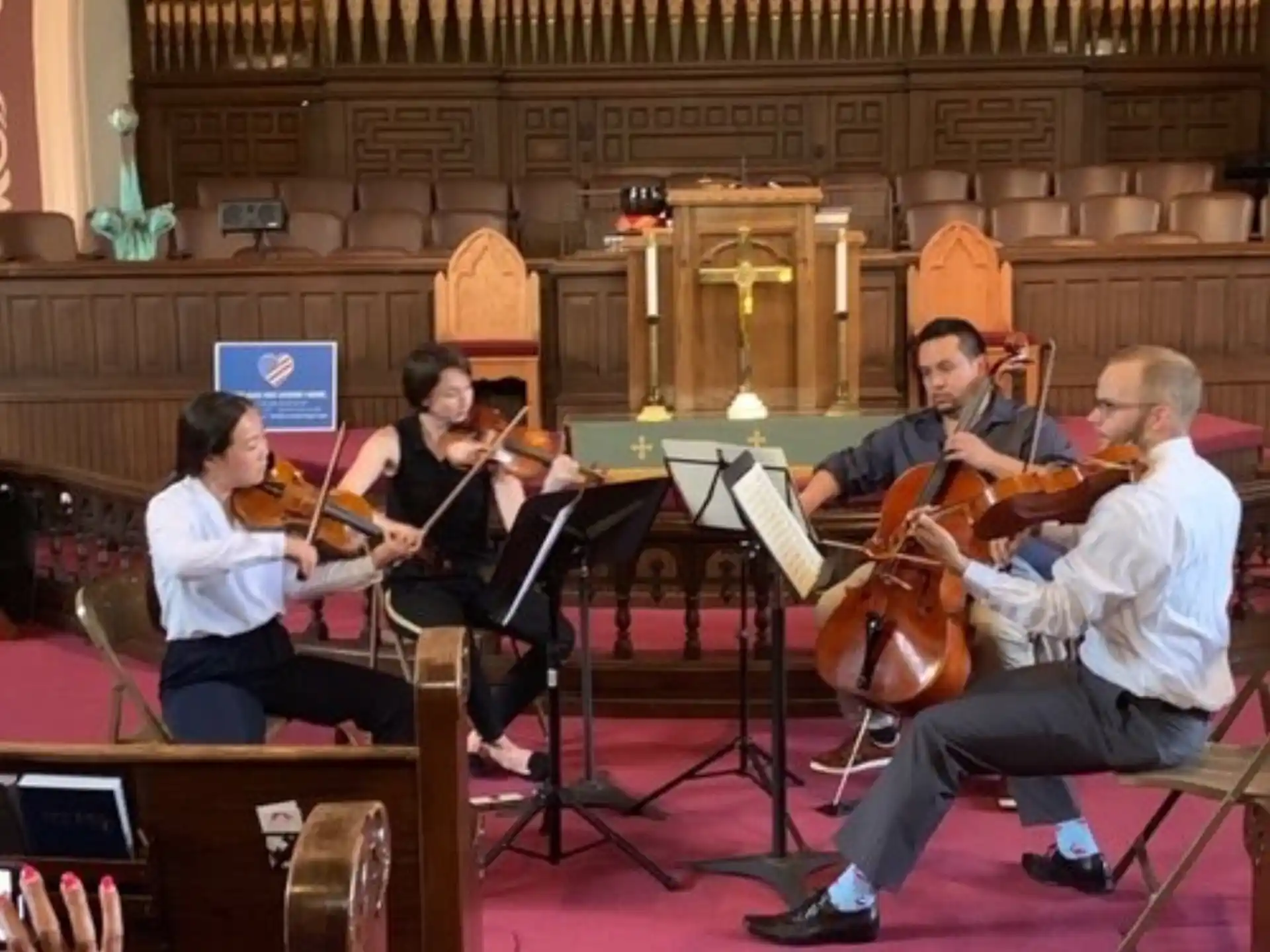 a group of people playing instruments