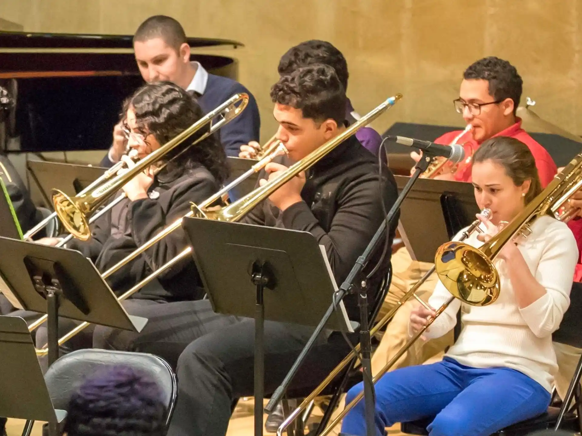 a group of people playing instruments